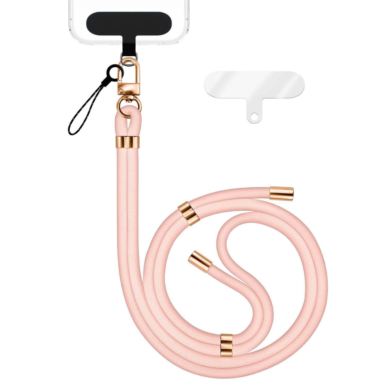 Handykette Nylon verstellbar abnehmbar mit Karabiner & 2 Patches | NALIA Berlin