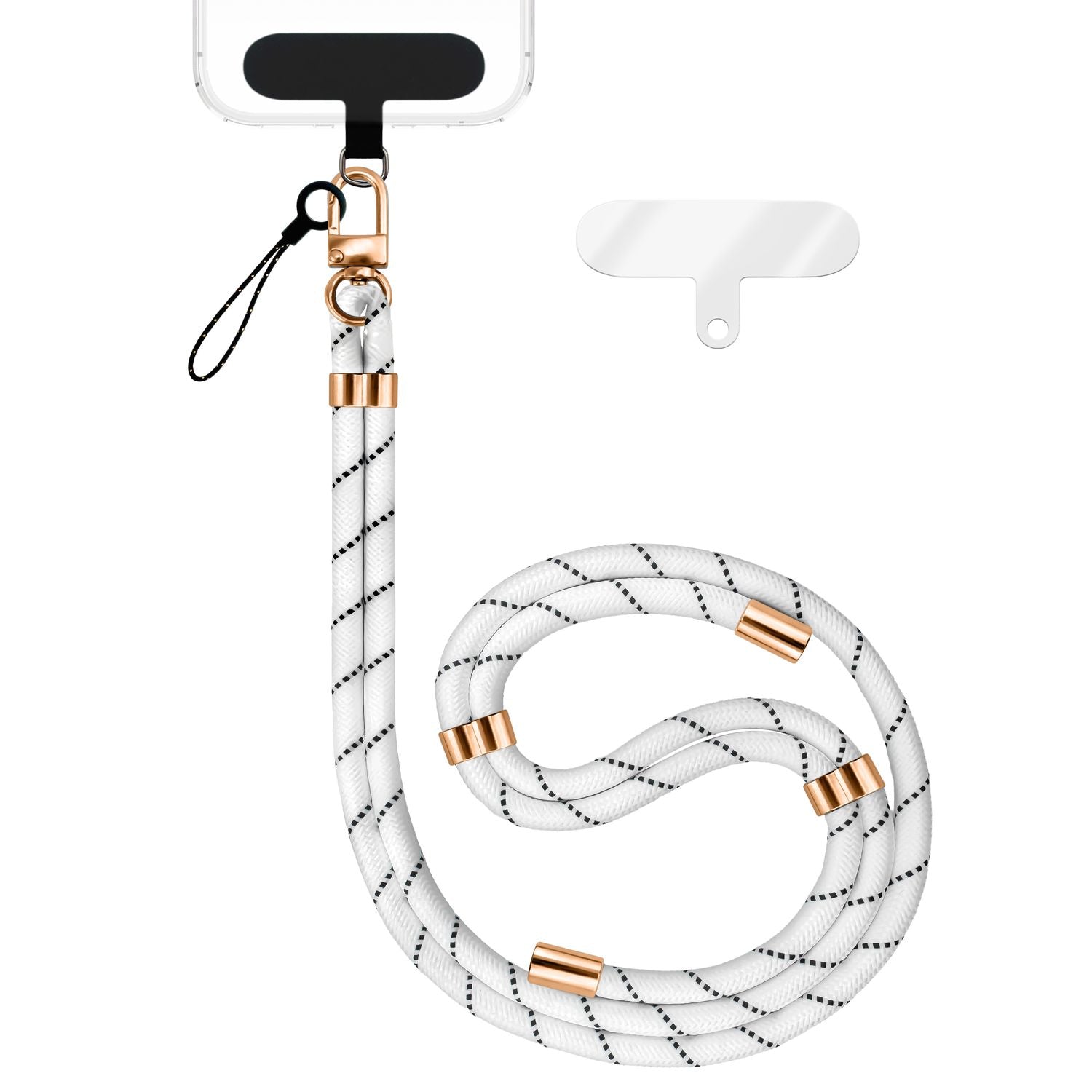 Handykette Nylon verstellbar abnehmbar mit Karabiner & 2 Patches | NALIA Berlin