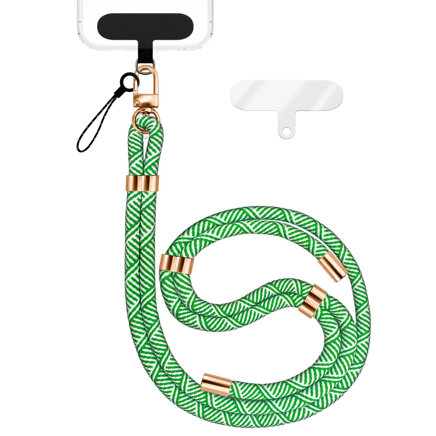 Handykette Nylon verstellbar abnehmbar mit Karabiner & 2 Patches | NALIA Berlin