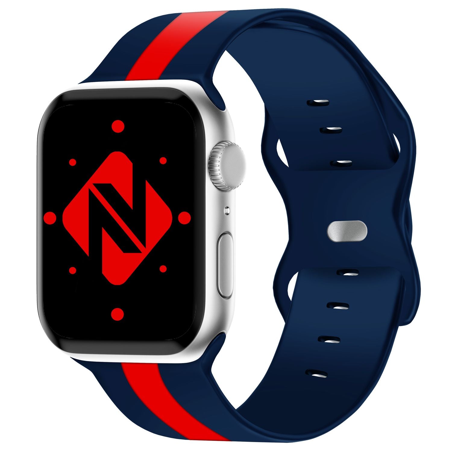 Silikon Armband gestreift für Apple Watch SE/8/7/6/5/4/3/2/1 38-41 mm