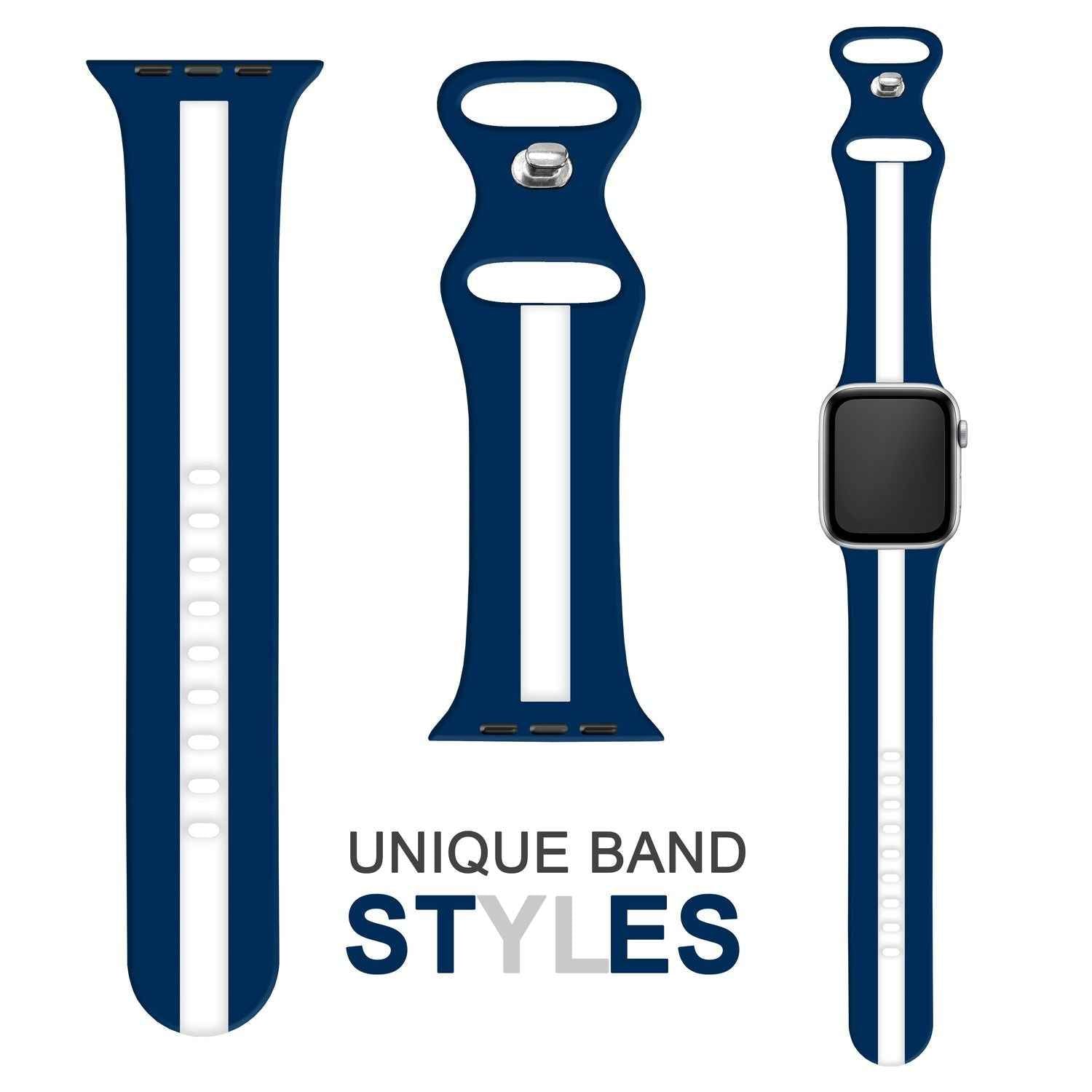 Gestreiftes Silikon Armband für Apple Watch SE/8/7/6/5/4/3/2/1, 38mm 40mm 41mm