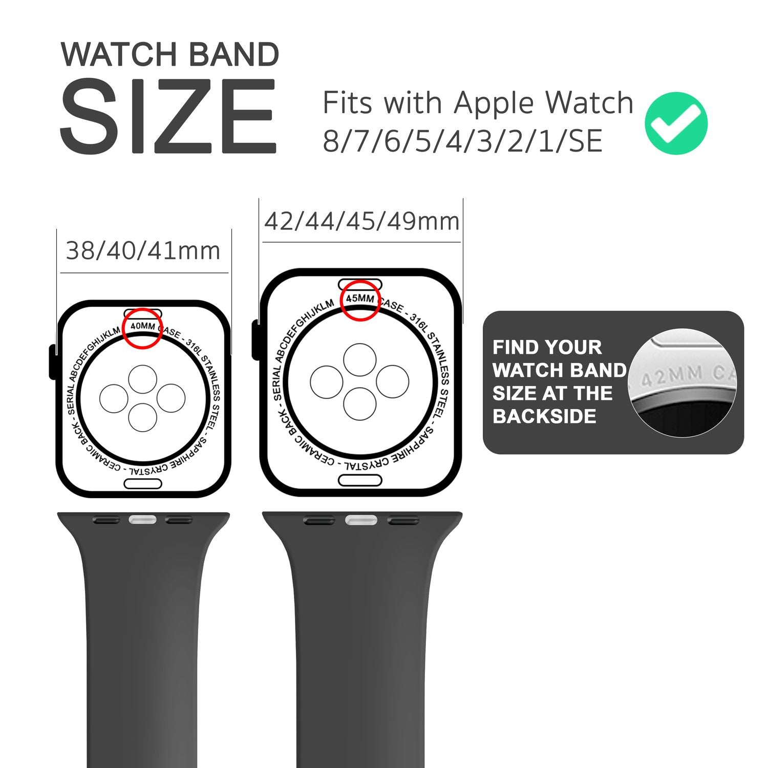 Silikon Armband gestreift für Apple Watch SE/8/7/6/5/4/3/2/1 38-41 mm