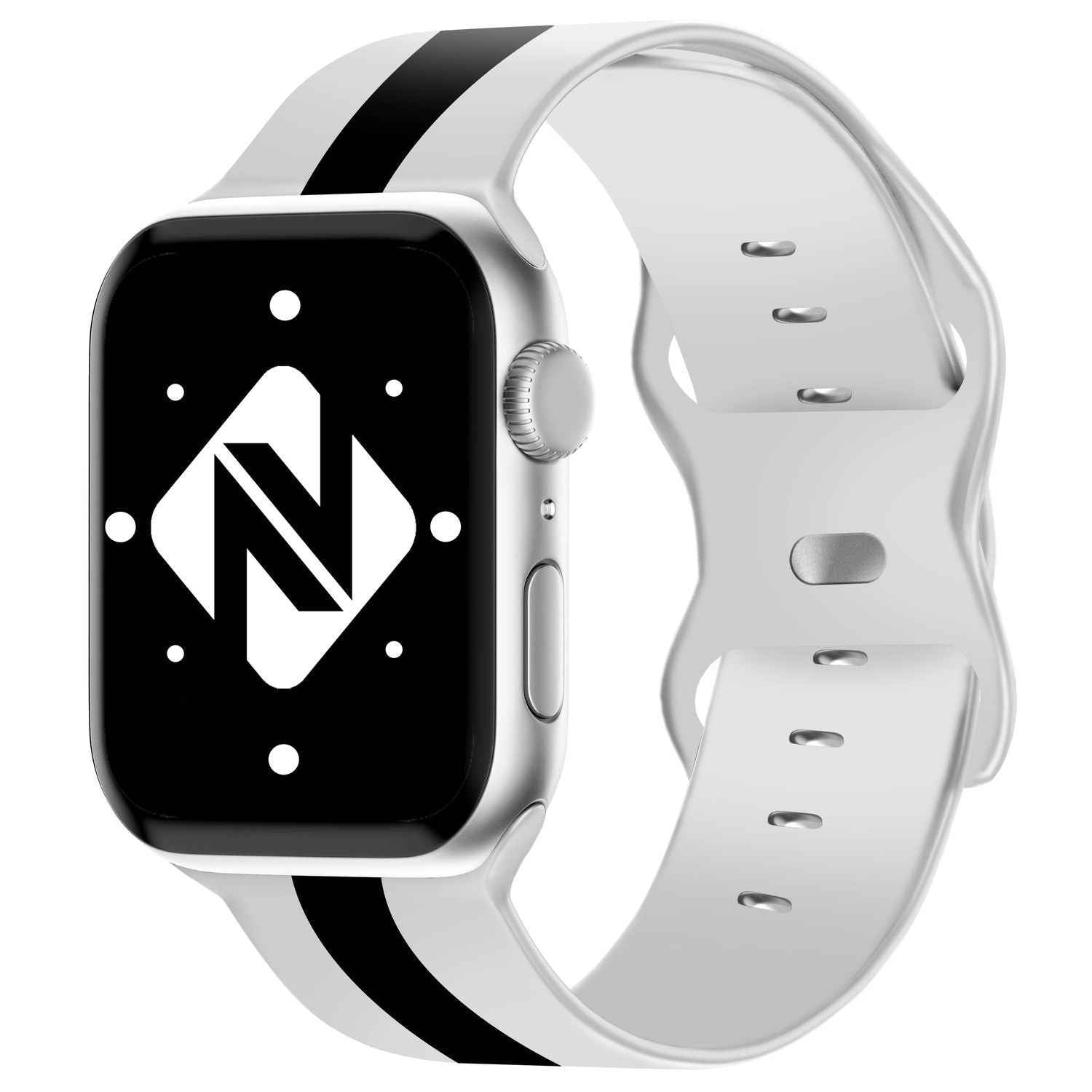 Gestreiftes Silikon Armband für Apple Watch SE/8/7/6/5/4/3/2/1, 38mm 40mm 41mm