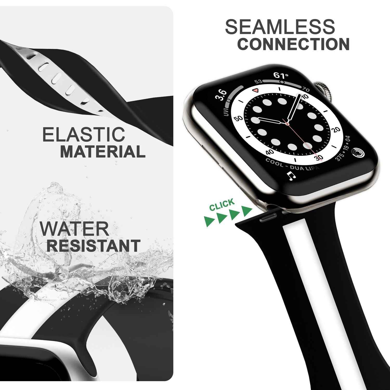 Silikon Armband für Apple Watch Ultra/SE/8/7/6/5/4/3/2/1, 42mm 44mm 45mm 49mm