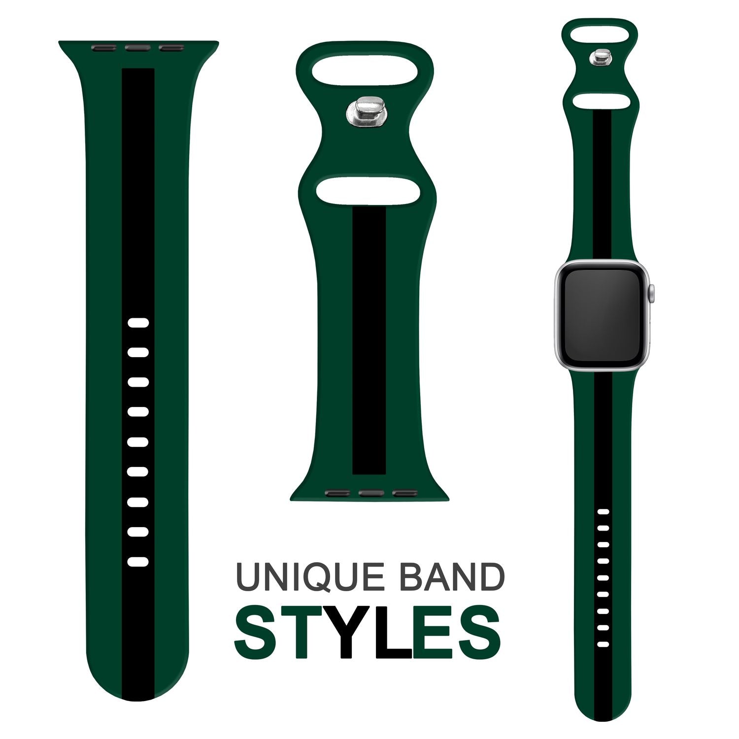 Silikon Armband für Apple Watch 42/44/45/49 mm Streifen-Design mehrfarbig
