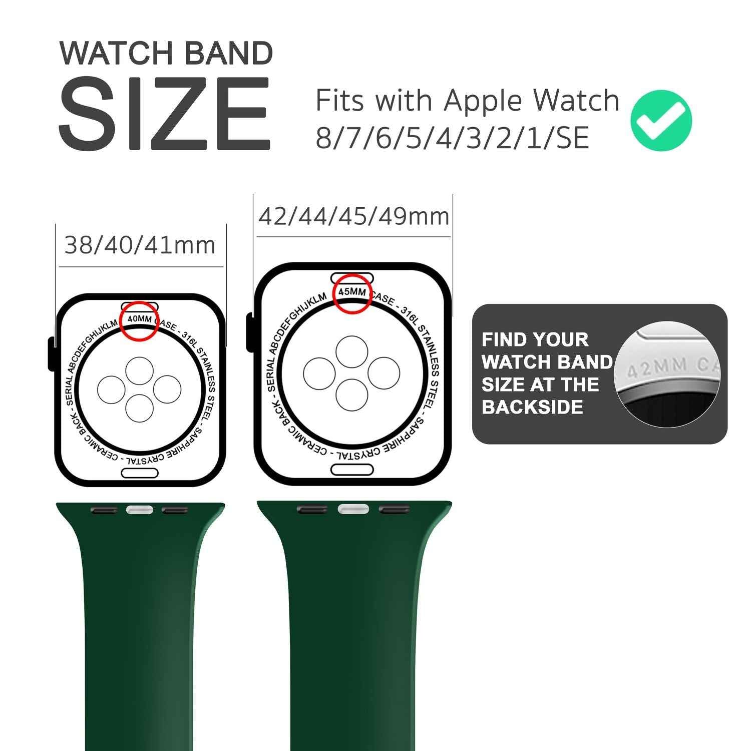 Silikon Armband für Apple Watch Ultra/SE/8/7/6/5/4/3/2/1, 42mm 44mm 45mm 49mm