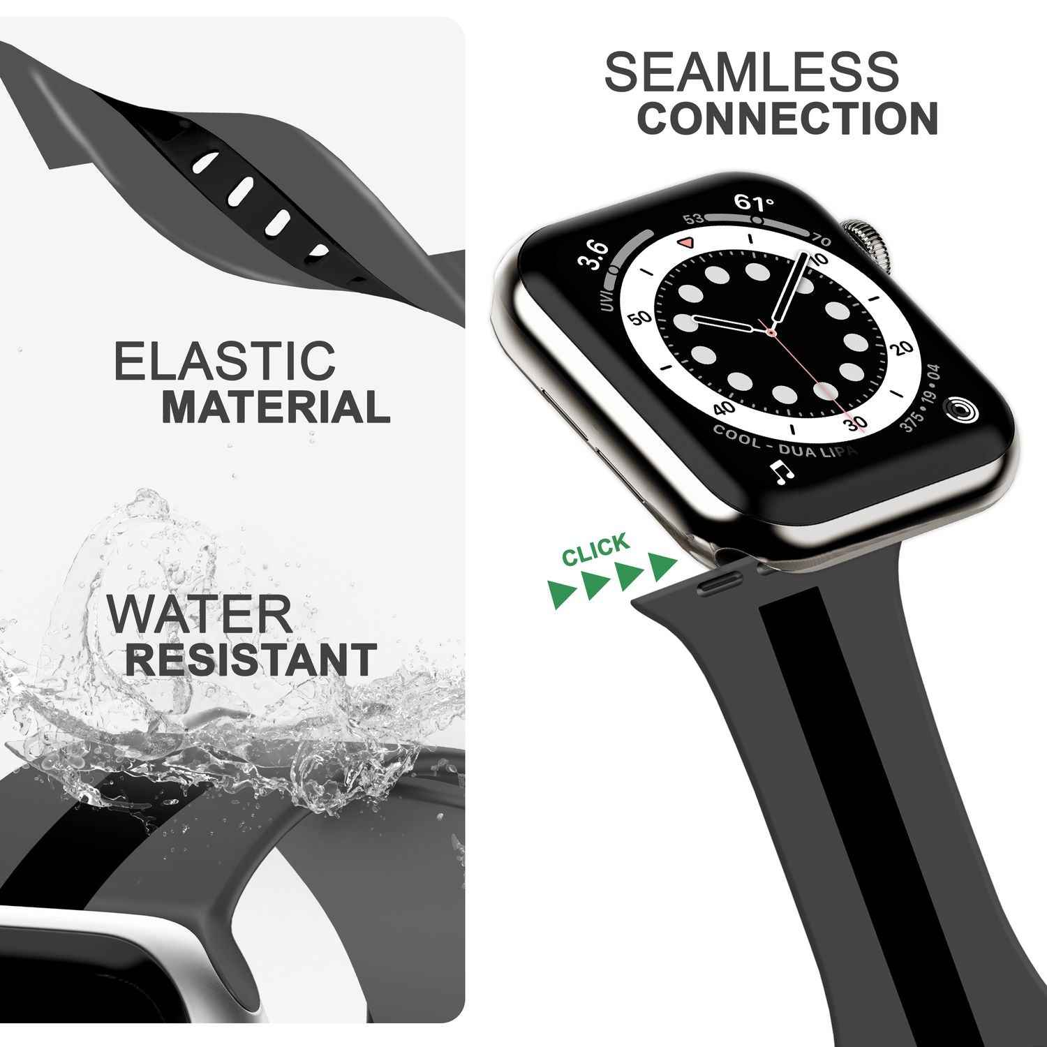 Silikon Armband für Apple Watch Ultra/SE/8/7/6/5/4/3/2/1, 42mm 44mm 45mm 49mm