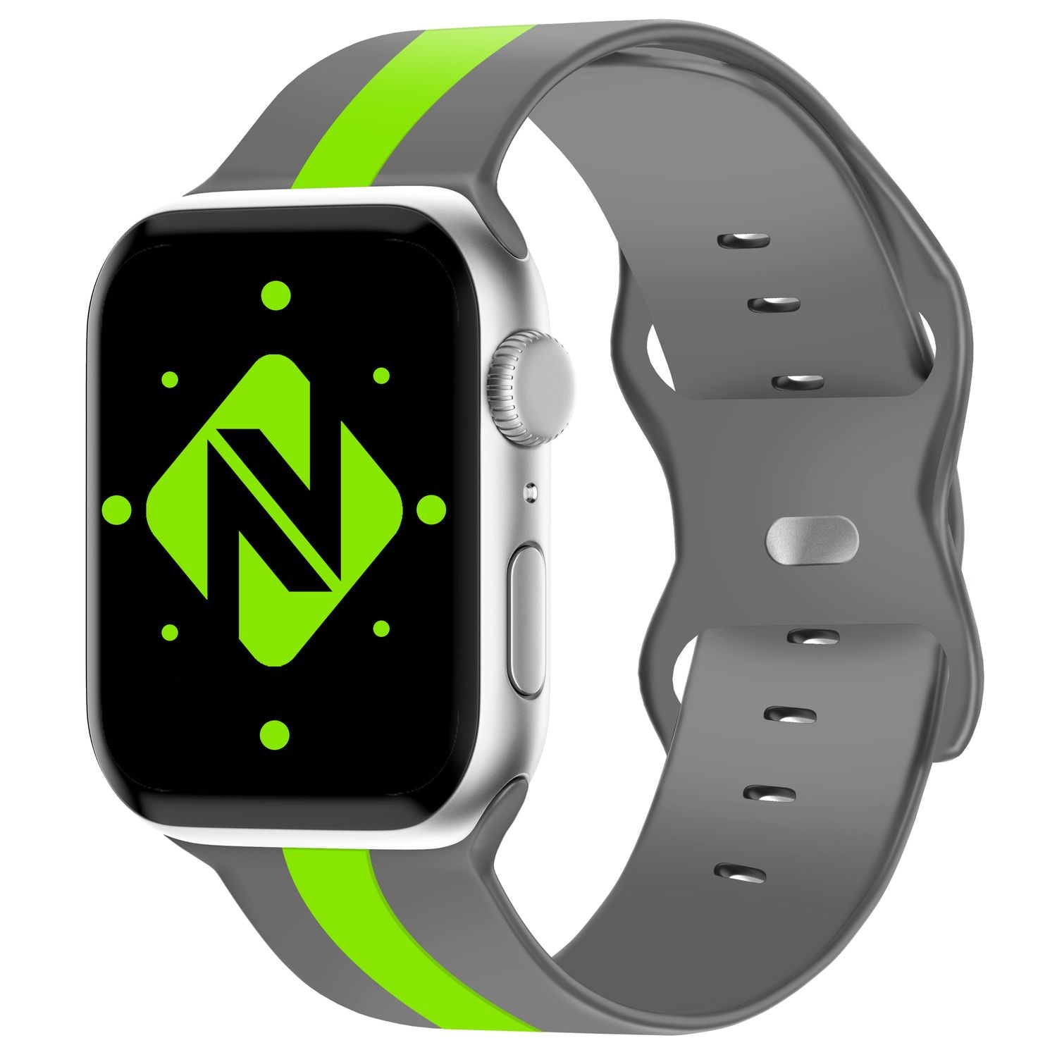 Silikon Armband für Apple Watch 42/44/45/49 mm Streifen-Design mehrfarbig