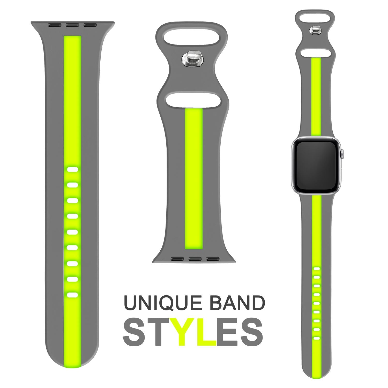 Silikon Armband für Apple Watch 42/44/45/49 mm Streifen-Design mehrfarbig