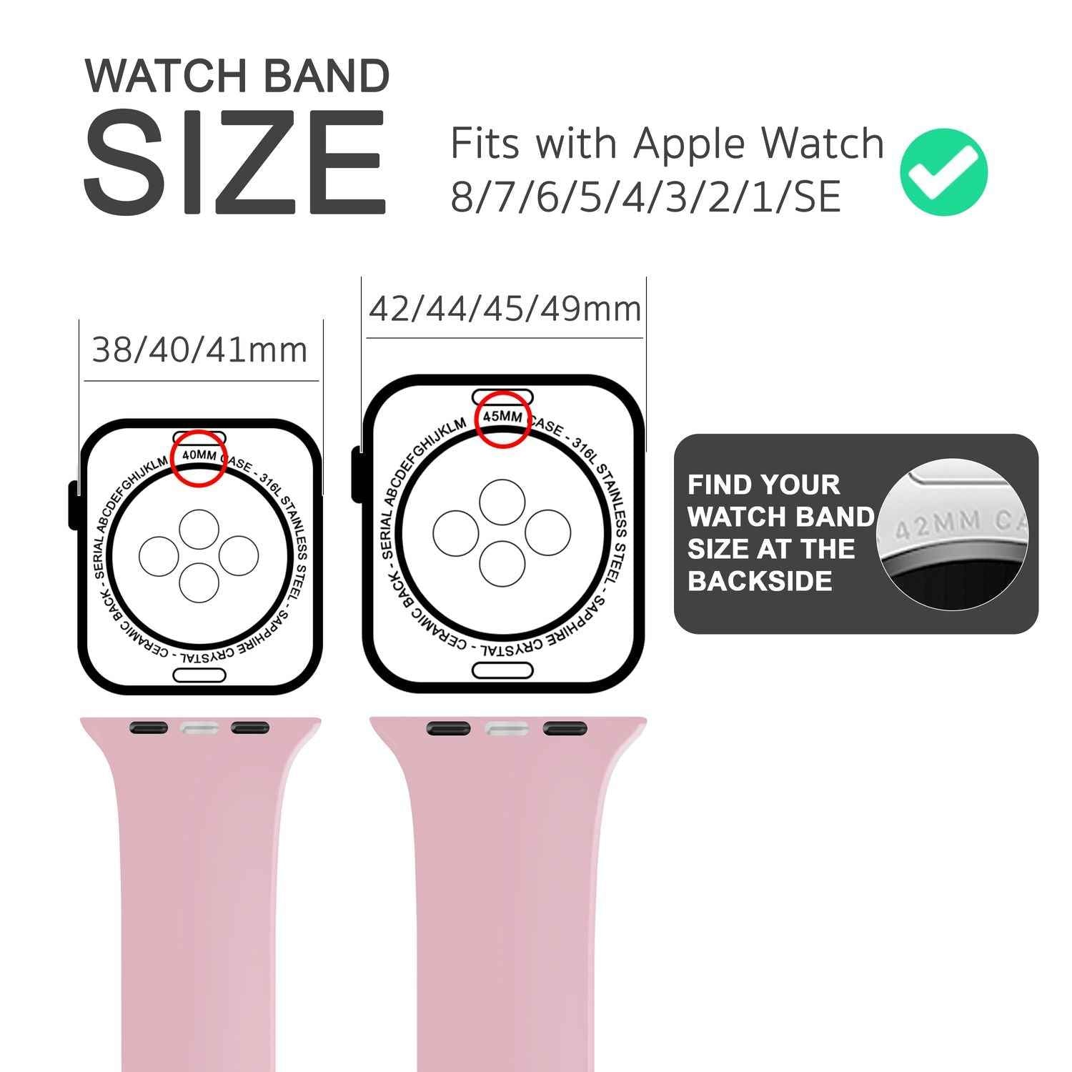 Silikon Armband für Apple Watch Ultra/SE/8/7/6/5/4/3/2/1, 42mm 44mm 45mm 49mm