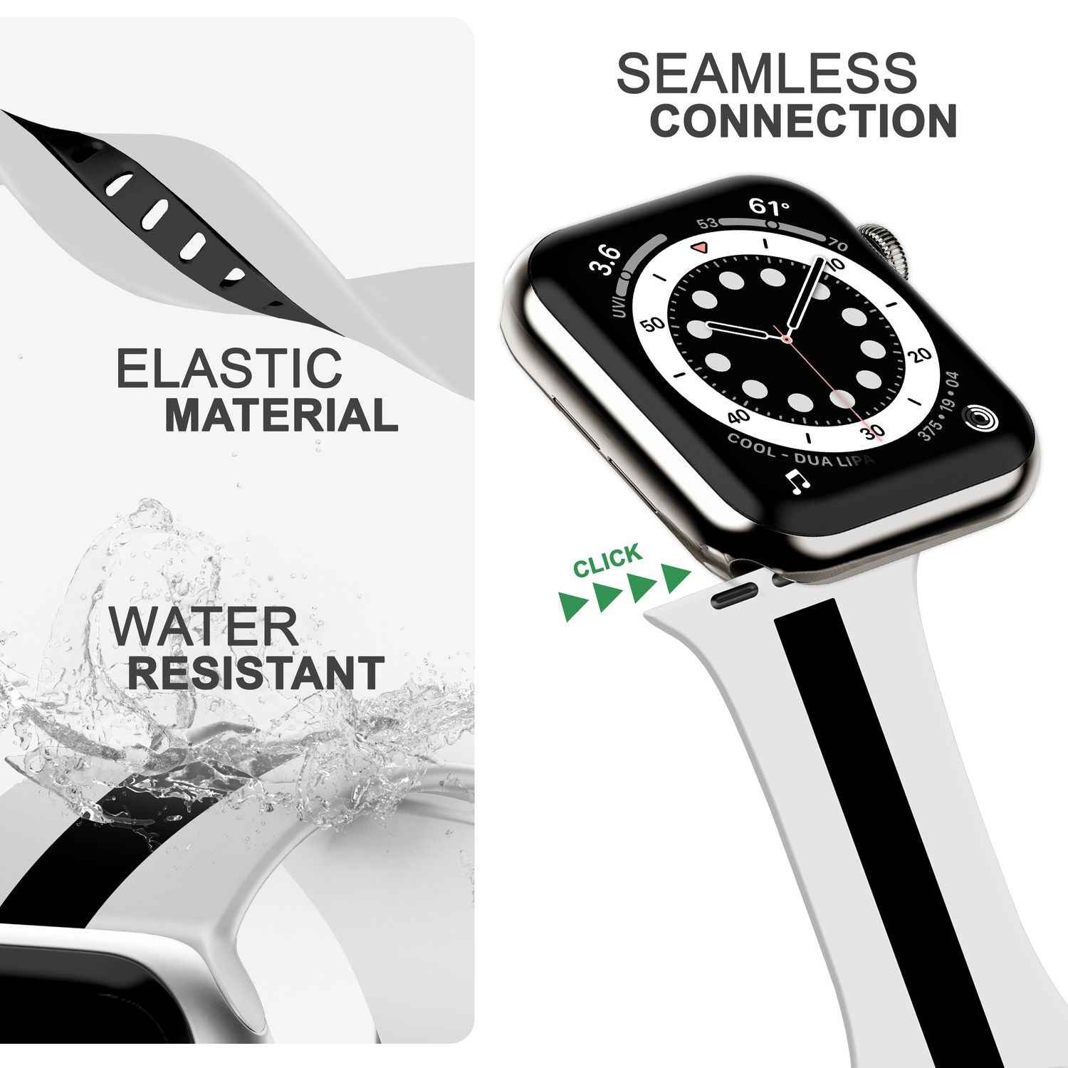 Silikon Armband für Apple Watch Ultra/SE/8/7/6/5/4/3/2/1, 42mm 44mm 45mm 49mm
