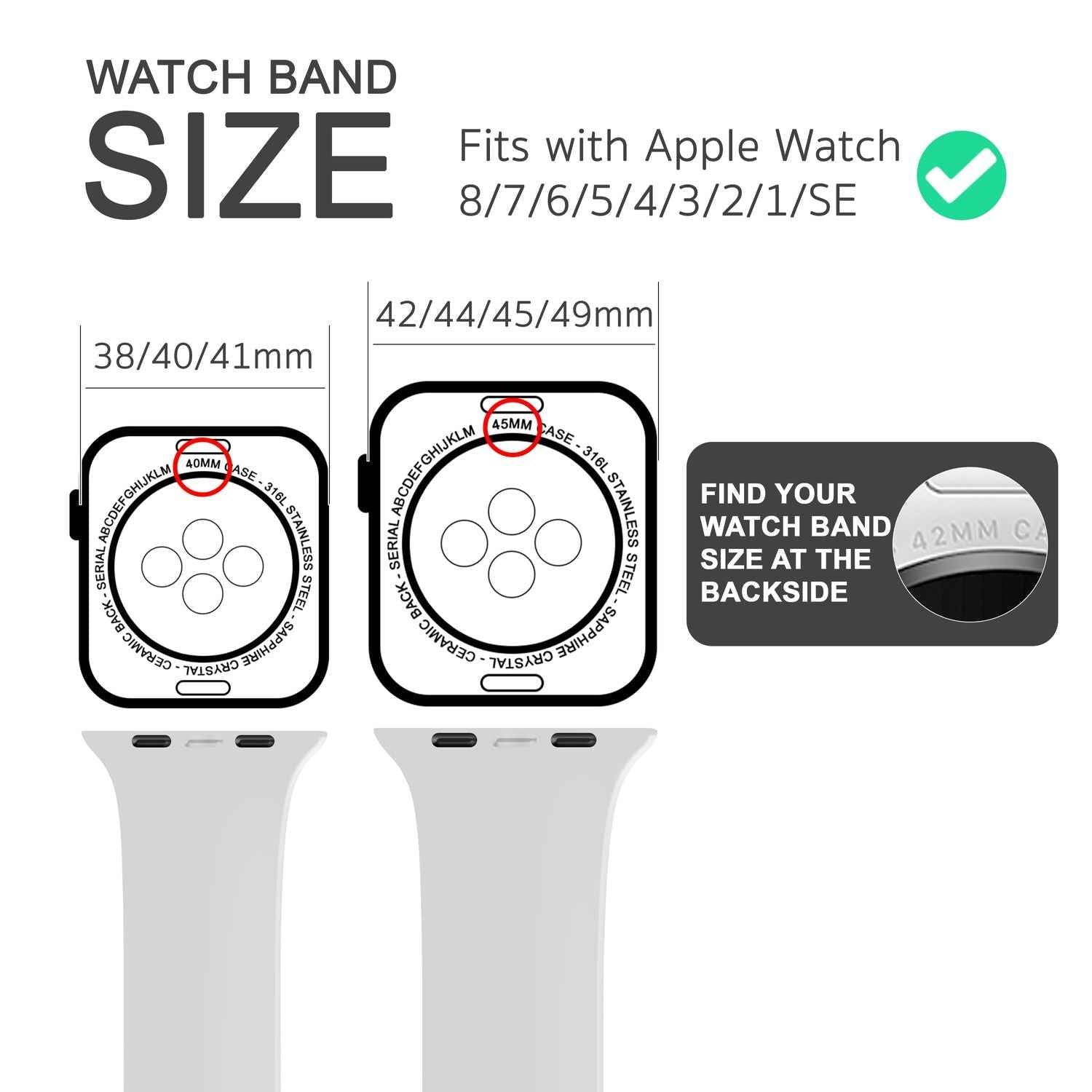 Silikon Armband für Apple Watch Ultra/SE/8/7/6/5/4/3/2/1, 42mm 44mm 45mm 49mm