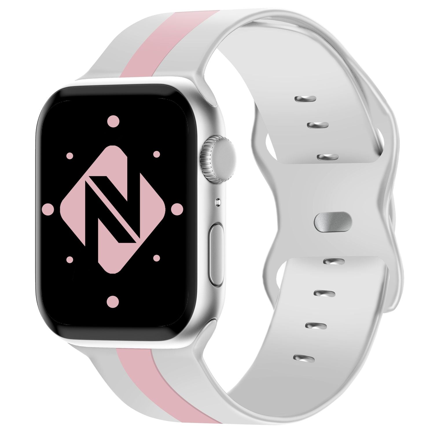Silikon Armband für Apple Watch 42/44/45/49 mm Streifen-Design mehrfarbig