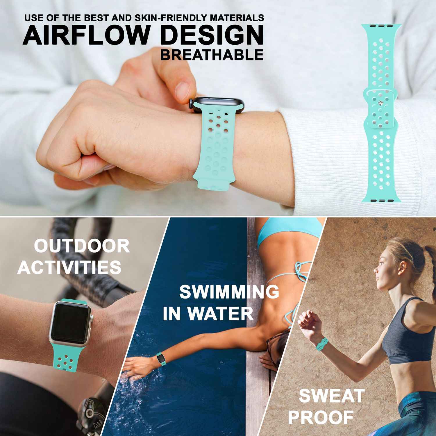 Gelochtes Armband für Apple Watch SE/8/7/6/5/4/3/2/1, 38mm 40mm 41mm