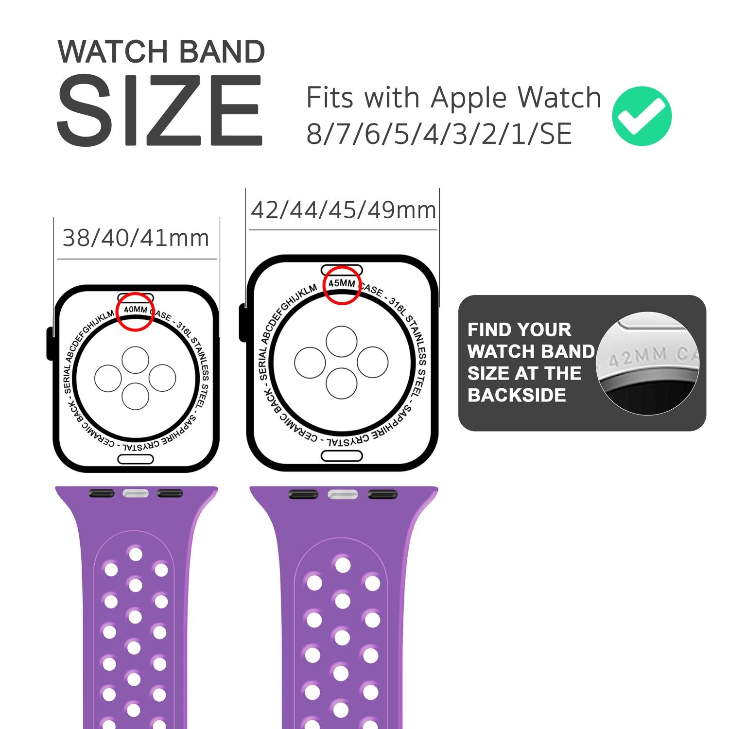 Gelochtes Silikonarmband für Apple Watch 38-41 mm sportlich | NALIA Berlin