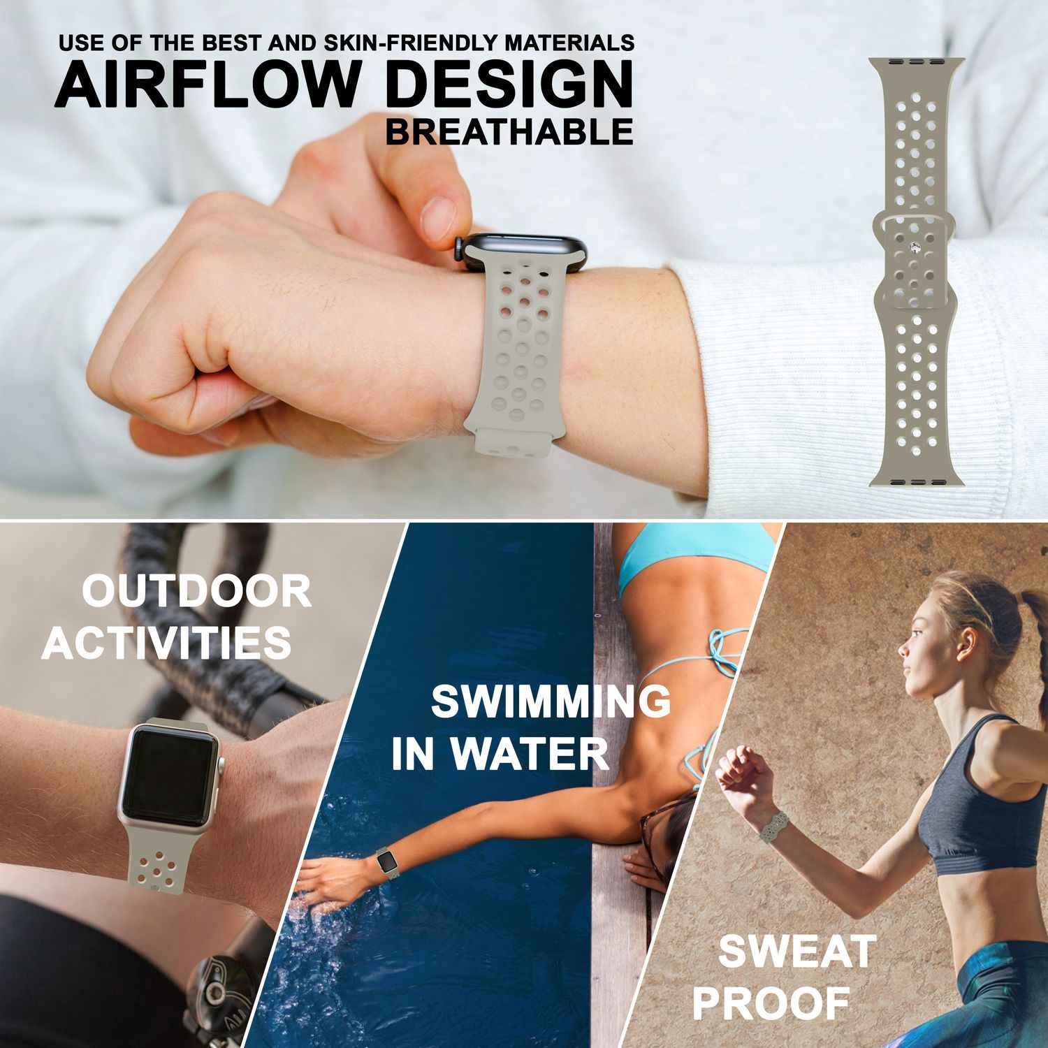 Gelochtes Armband für Apple Watch SE/8/7/6/5/4/3/2/1, 38mm 40mm 41mm