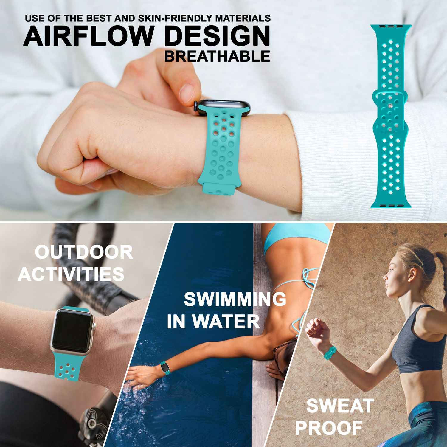 Gelochtes Armband für Apple Watch SE/8/7/6/5/4/3/2/1, 38mm 40mm 41mm