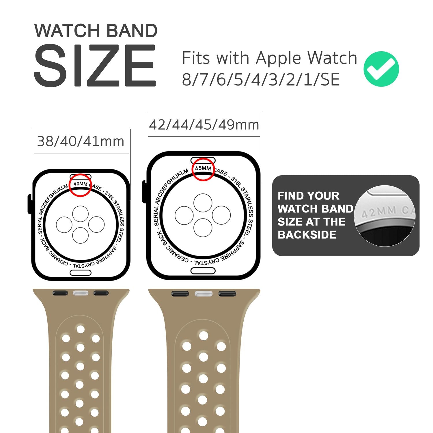 Gelochtes Silikonarmband für Apple Watch 38-41 mm sportlich | NALIA Berlin