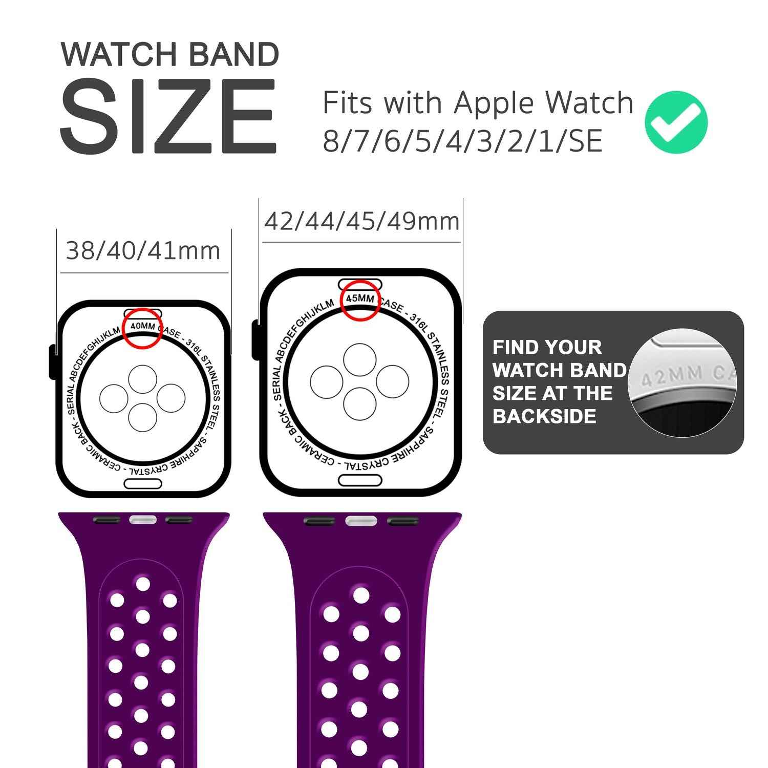 Gelochtes Armband für Apple Watch Ultra/SE/8/7/6/5/4/3/2/1, 42mm 44mm 45mm 49mm