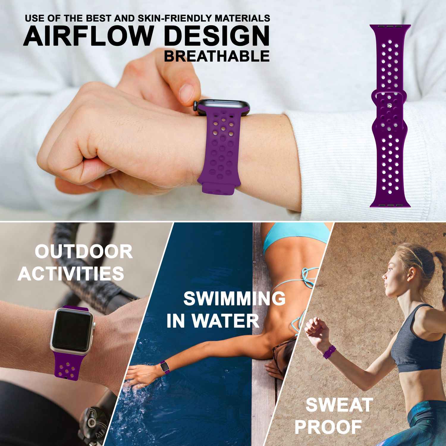 Gelochtes Armband für Apple Watch Ultra/SE/8/7/6/5/4/3/2/1, 42mm 44mm 45mm 49mm