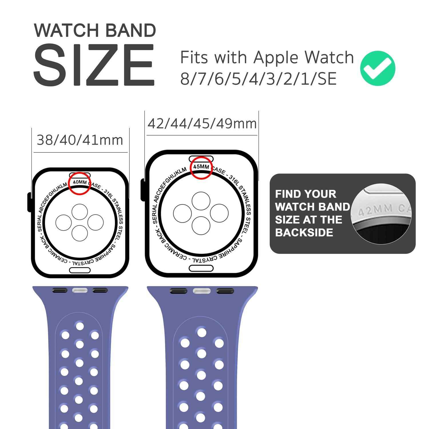 Gelochtes Armband für Apple Watch Ultra/SE/8/7/6/5/4/3/2/1, 42mm 44mm 45mm 49mm