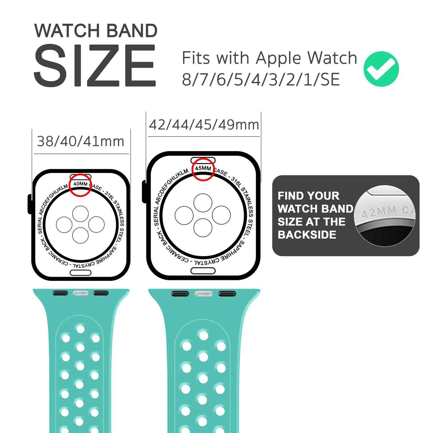 Gelochtes Armband für Apple Watch Ultra/SE/8/7/6/5/4/3/2/1, 42mm 44mm 45mm 49mm