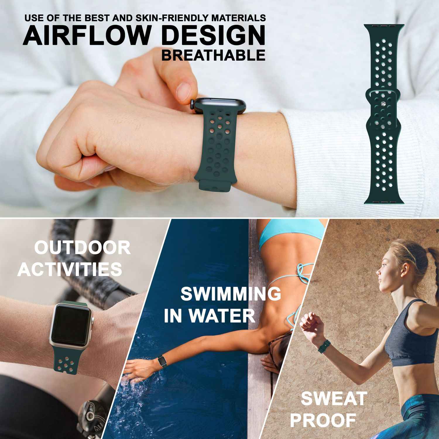 Gelochtes Armband für Apple Watch Ultra/SE/8/7/6/5/4/3/2/1, 42mm 44mm 45mm 49mm