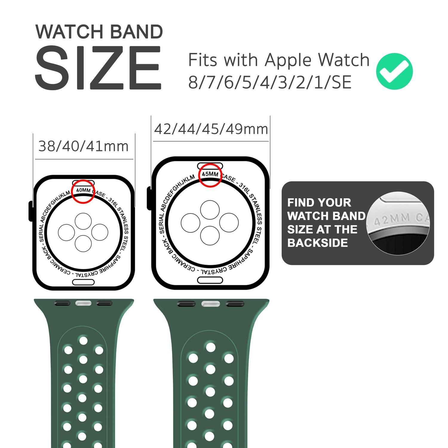 Gelochtes Armband für Apple Watch Ultra/SE/8/7/6/5/4/3/2/1, 42mm 44mm 45mm 49mm