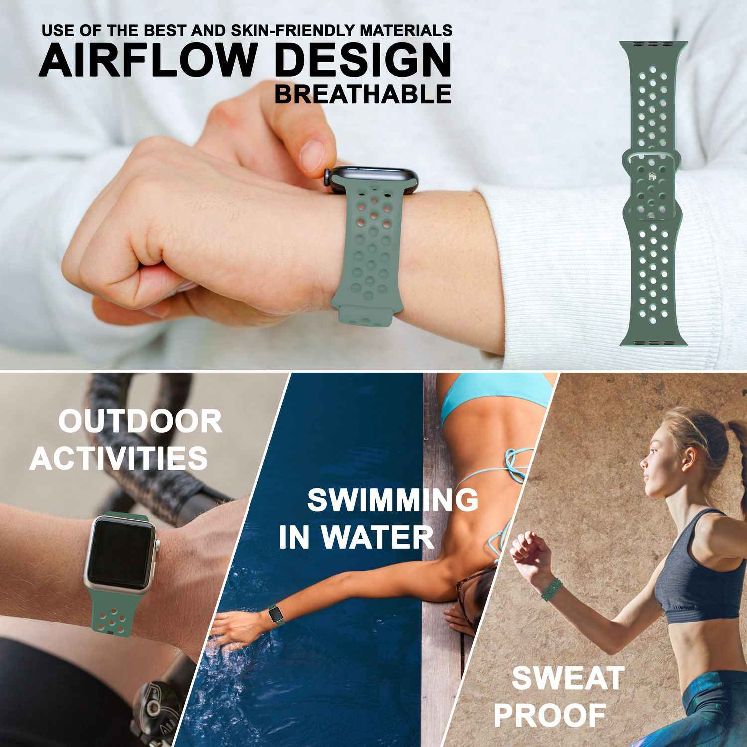 Gelochtes Armband für Apple Watch Ultra/SE/8/7/6/5/4/3/2/1, 42mm 44mm 45mm 49mm