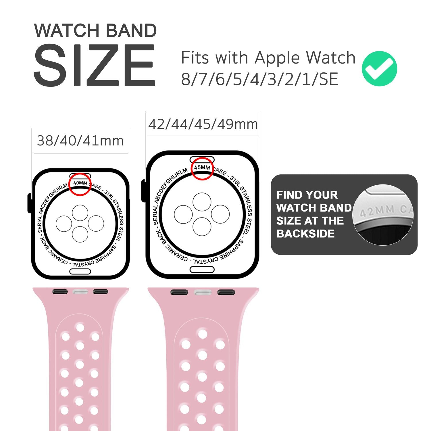 Silikon Armband gelocht für Apple Watch 42/44/45/49 mm | NALIA Berlin