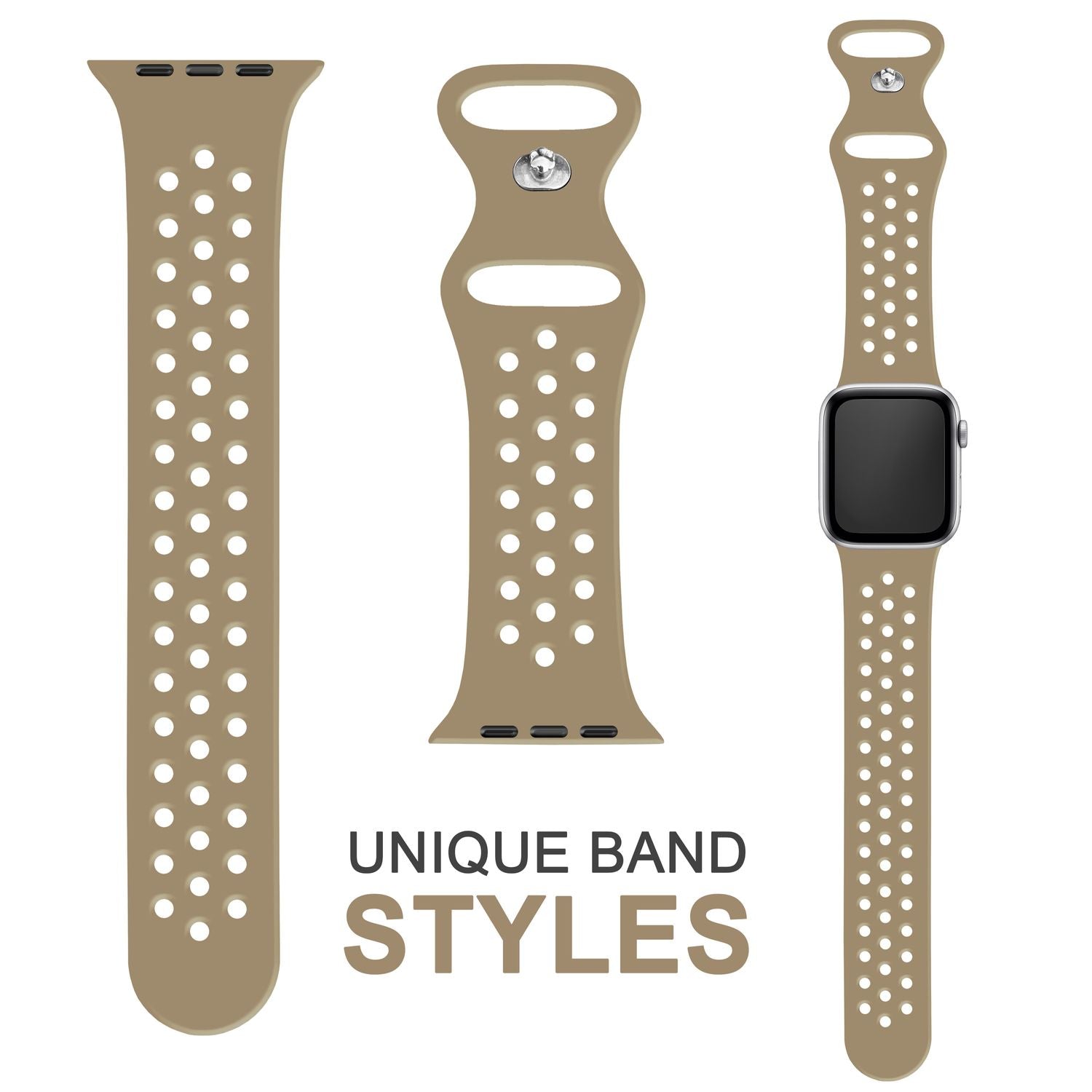 Silikon Armband gelocht für Apple Watch 42/44/45/49 mm | NALIA Berlin