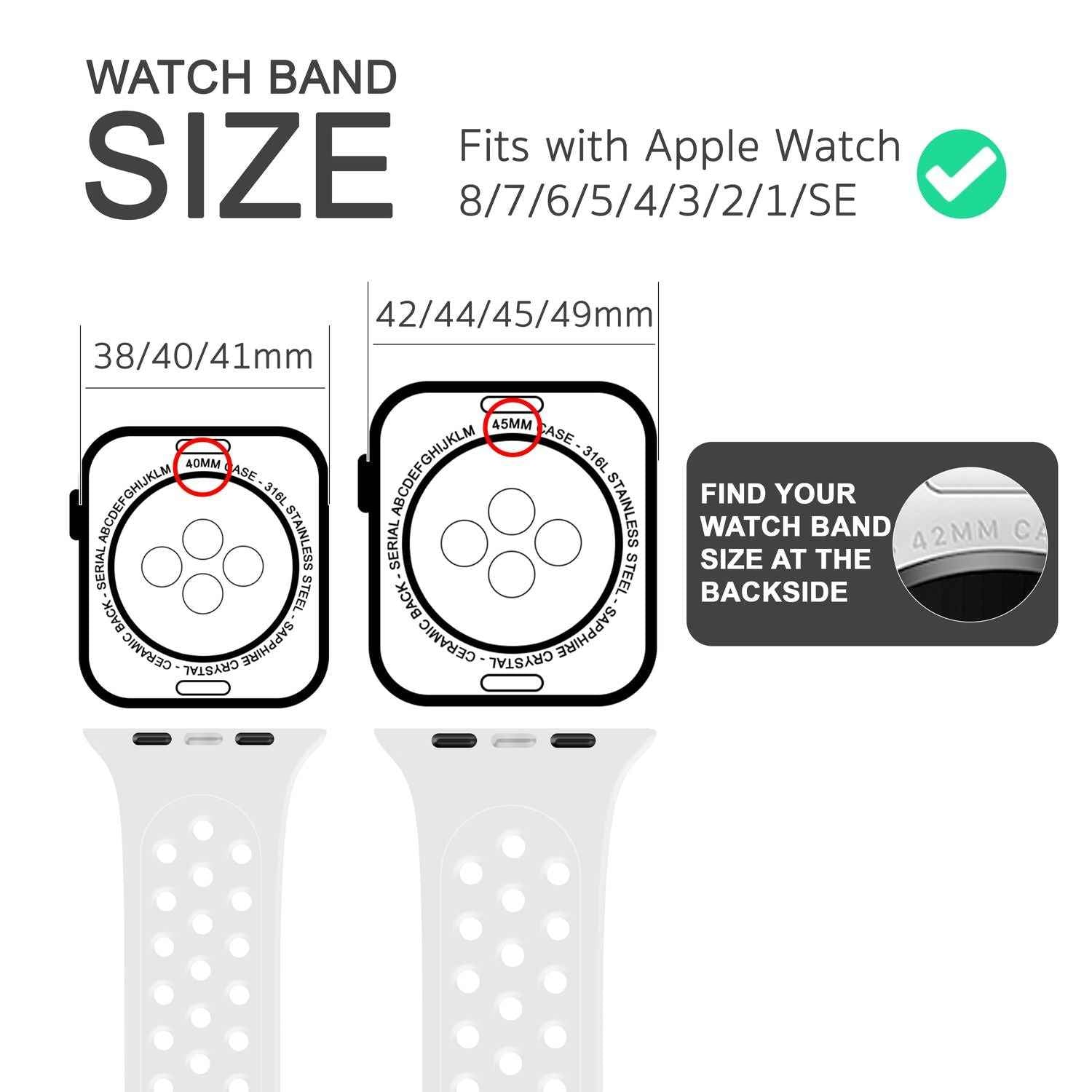 Gelochtes Armband für Apple Watch Ultra/SE/8/7/6/5/4/3/2/1, 42mm 44mm 45mm 49mm