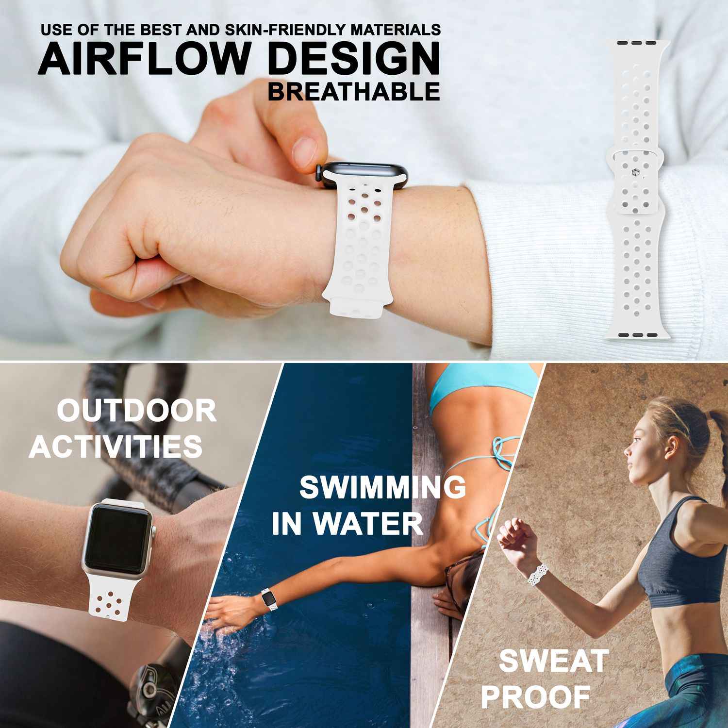 Gelochtes Armband für Apple Watch Ultra/SE/8/7/6/5/4/3/2/1, 42mm 44mm 45mm 49mm