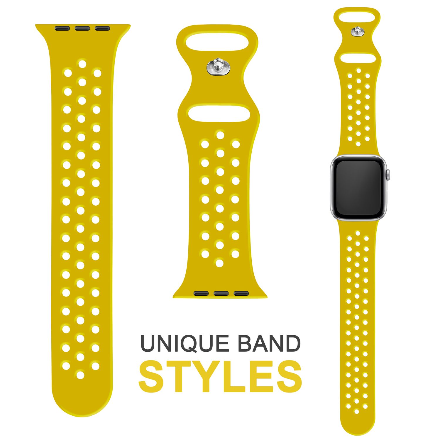 Silikon Armband gelocht für Apple Watch 42/44/45/49 mm | NALIA Berlin