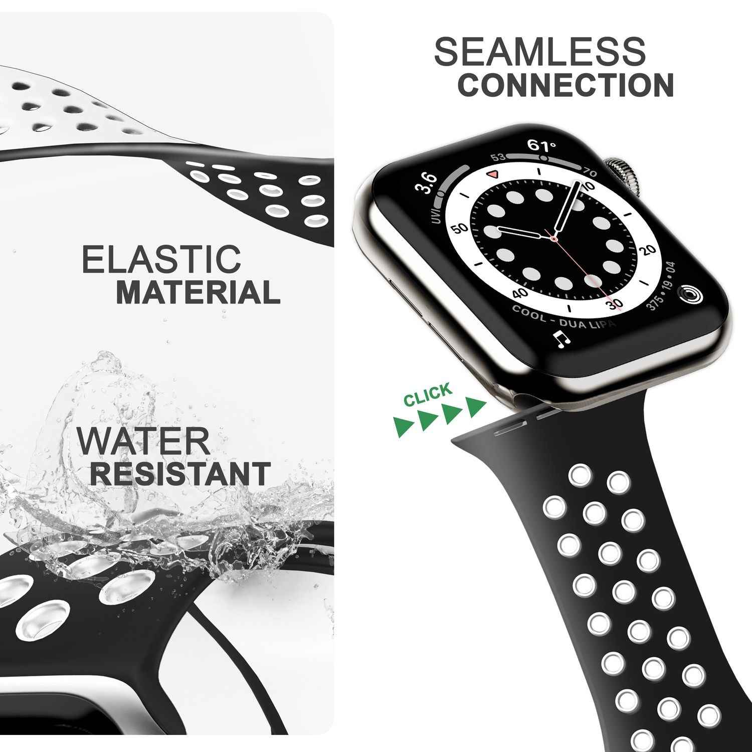 Airflow Silikon Armband für Apple Watch Ultra/Se/8/7/6/5/4/3/2/1, 38/40/41mm