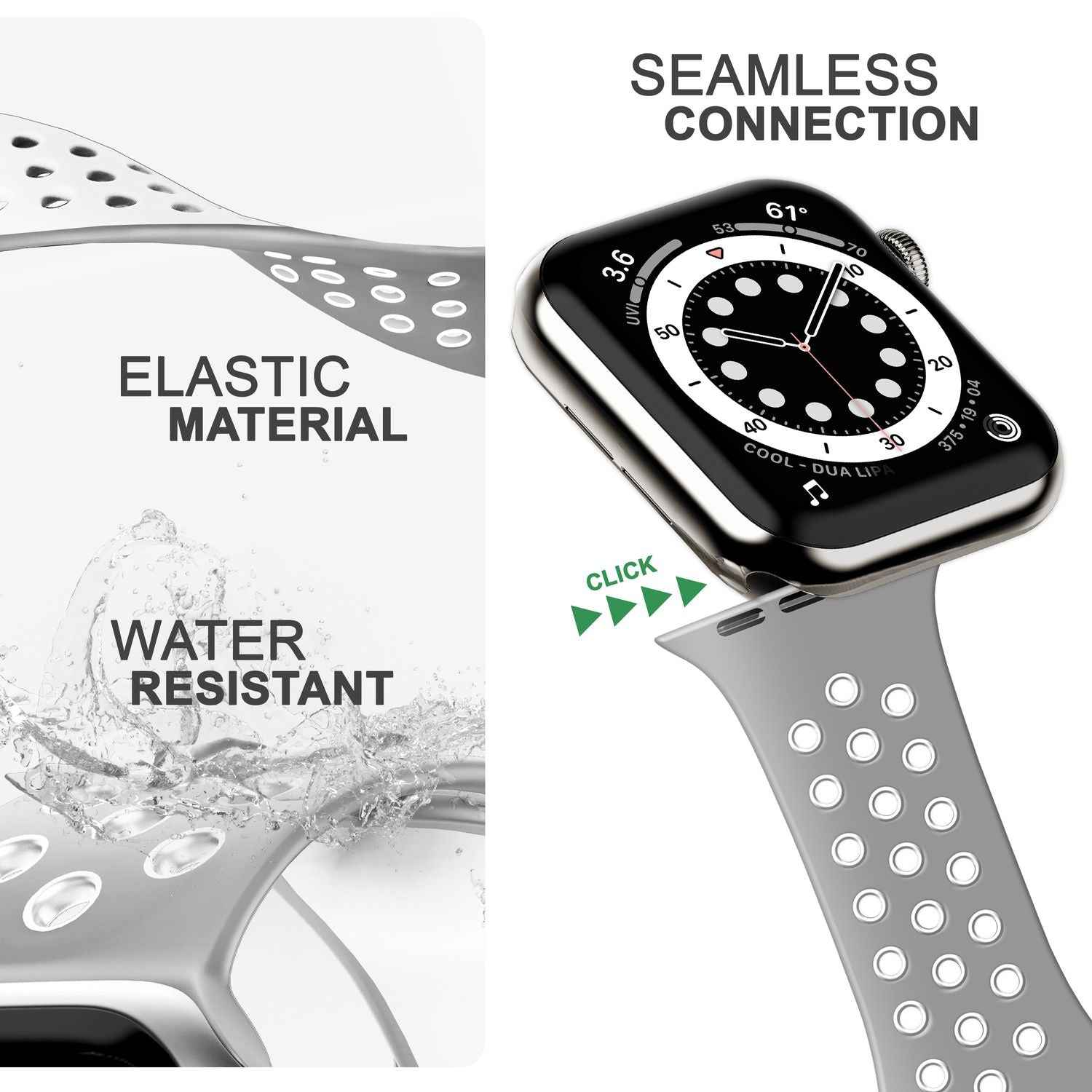 Airflow Silikon Armband für Apple Watch Ultra/Se/8/7/6/5/4/3/2/1, 38/40/41mm