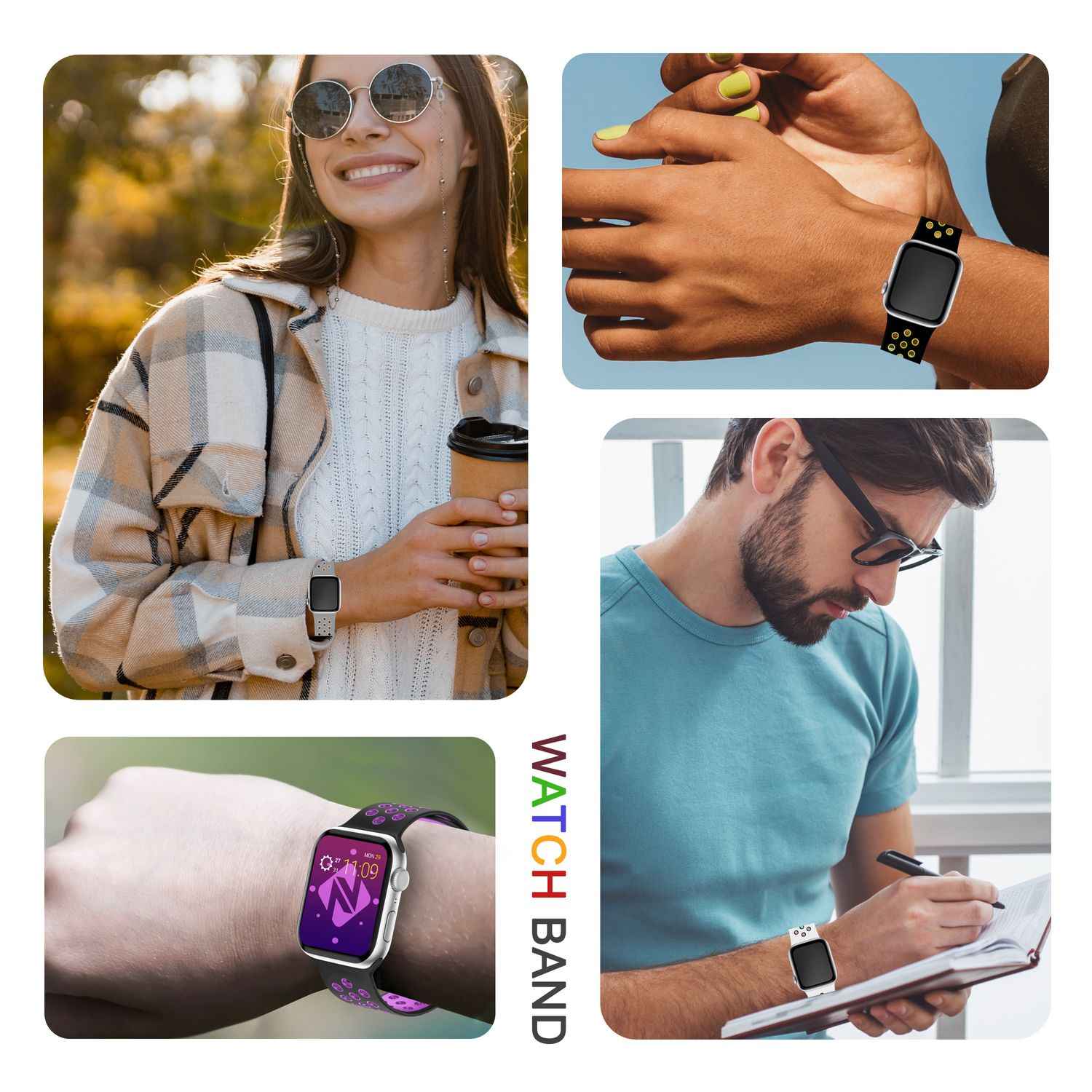 Airflow Silikon Armband für Apple Watch Ultra/Se/8/7/6/5/4/3/2/1, 42/44/45/49mm
