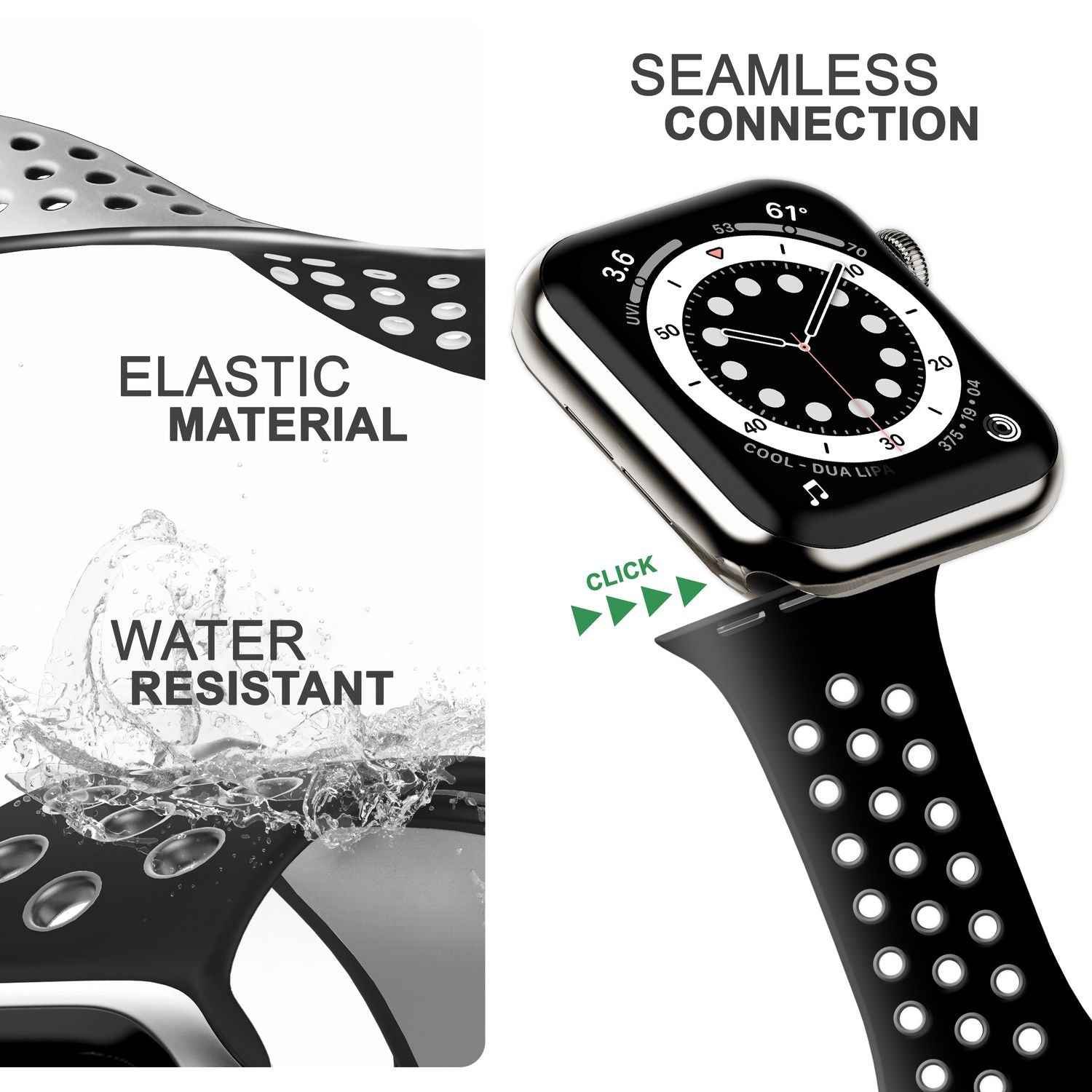 Airflow Silikon Armband für Apple Watch Ultra/Se/8/7/6/5/4/3/2/1, 42/44/45/49mm