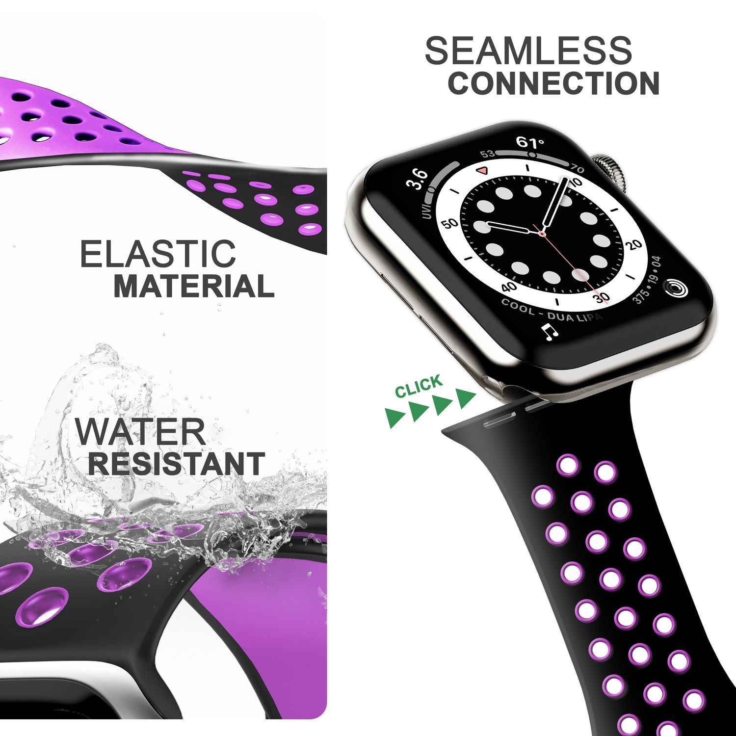Airflow Silikon Armband für Apple Watch Ultra/Se/8/7/6/5/4/3/2/1, 42/44/45/49mm