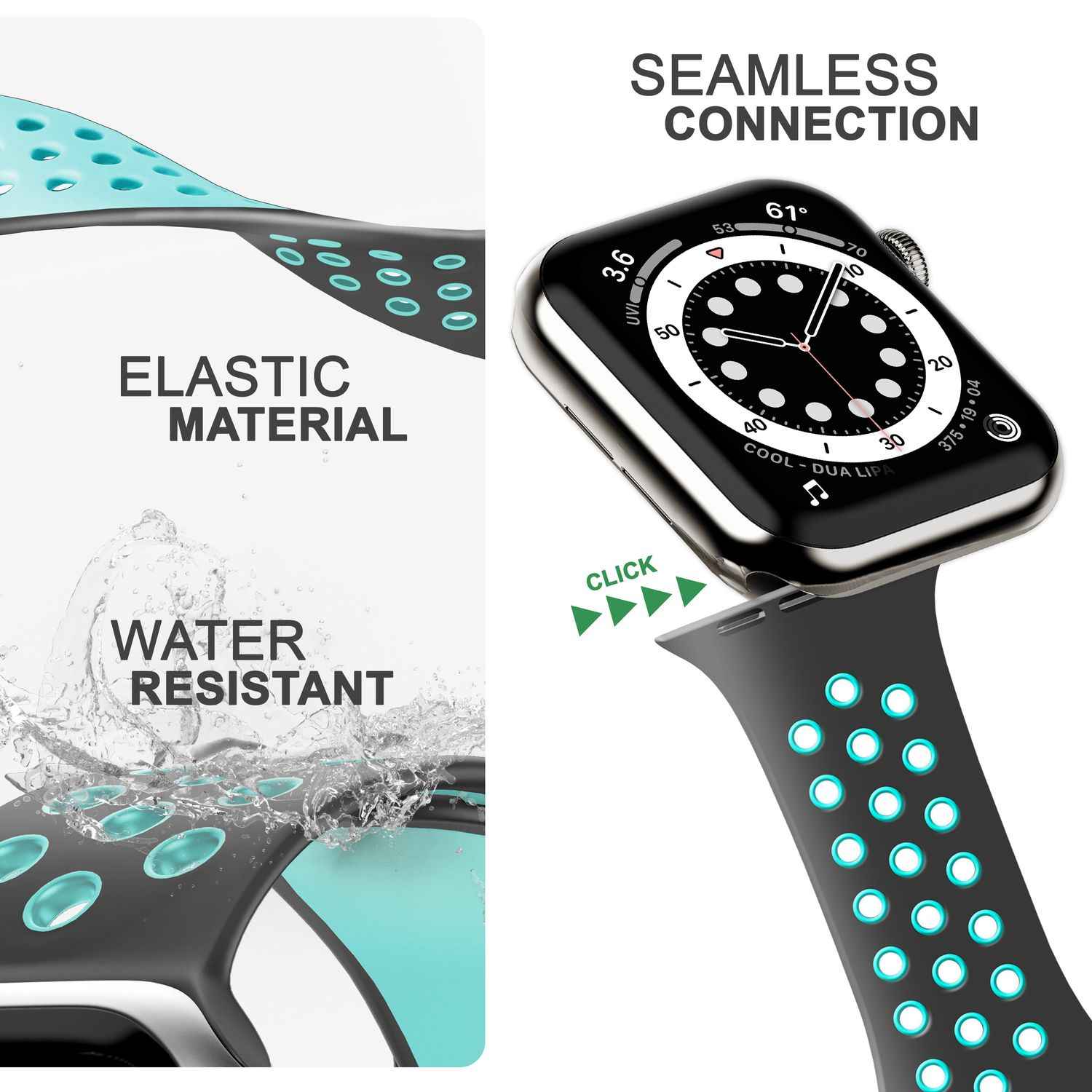 Airflow Silikon Armband für Apple Watch Ultra/Se/8/7/6/5/4/3/2/1, 42/44/45/49mm