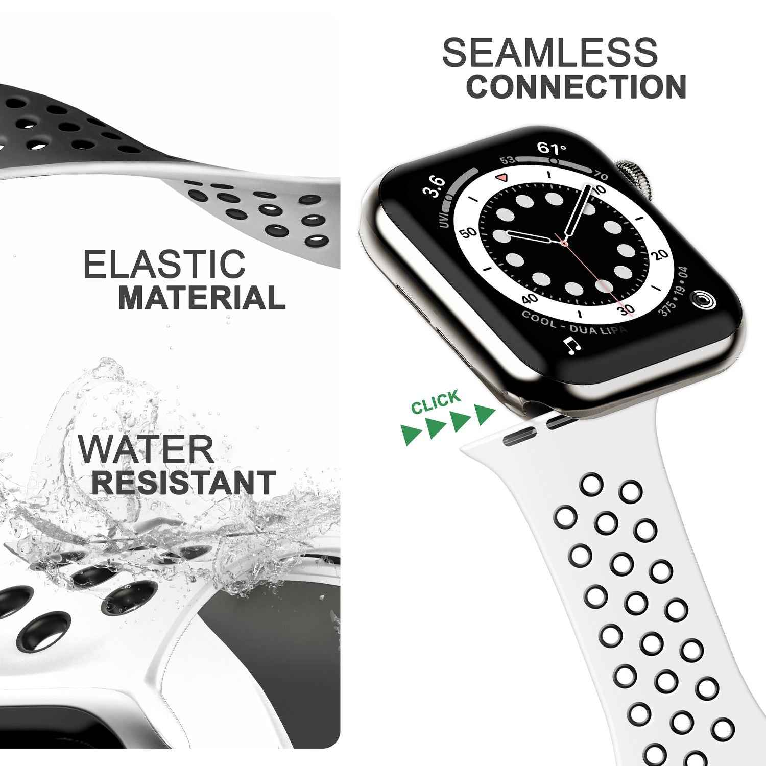 Airflow Silikon Armband für Apple Watch Ultra/Se/8/7/6/5/4/3/2/1, 42/44/45/49mm