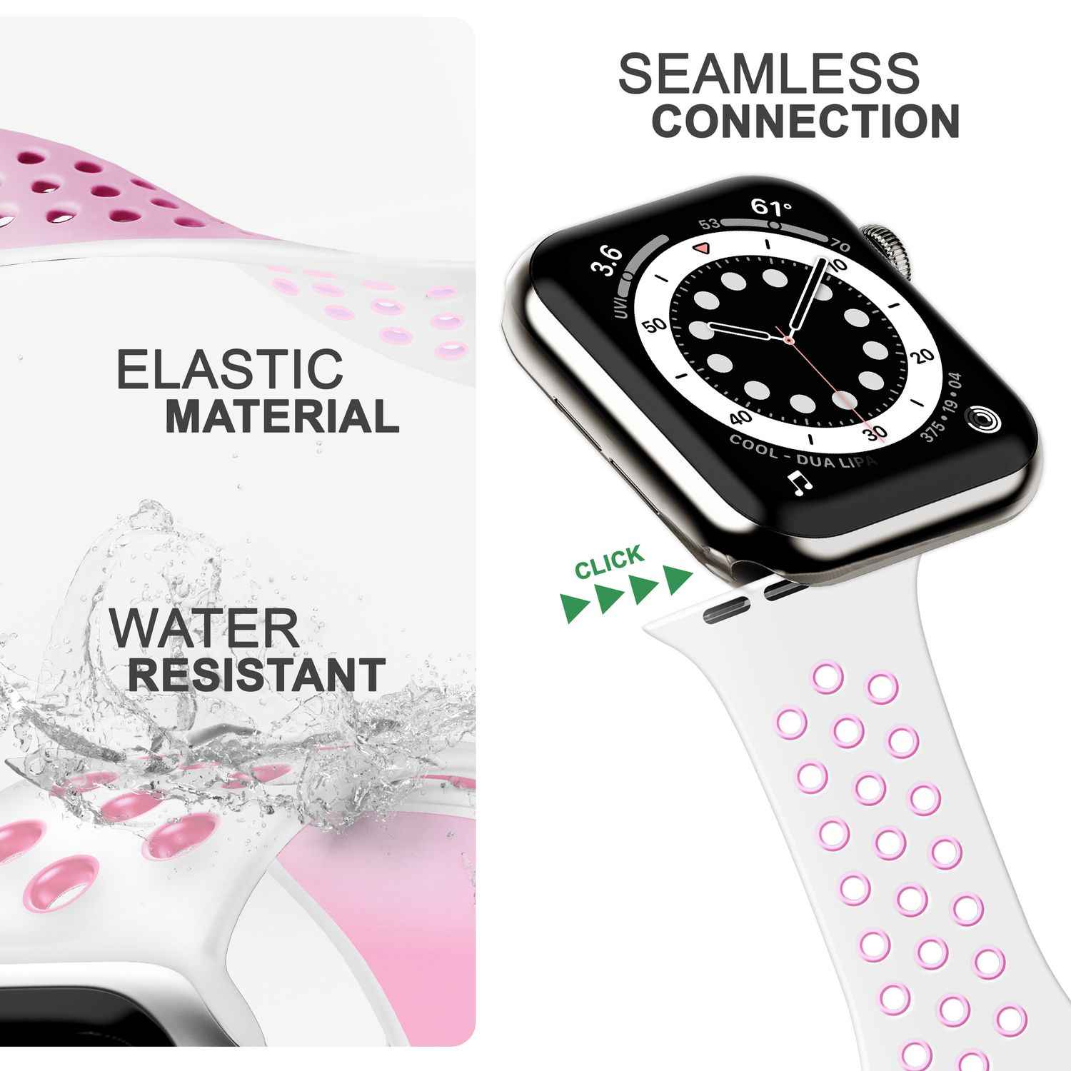 Airflow Silikon Armband für Apple Watch Ultra/Se/8/7/6/5/4/3/2/1, 42/44/45/49mm