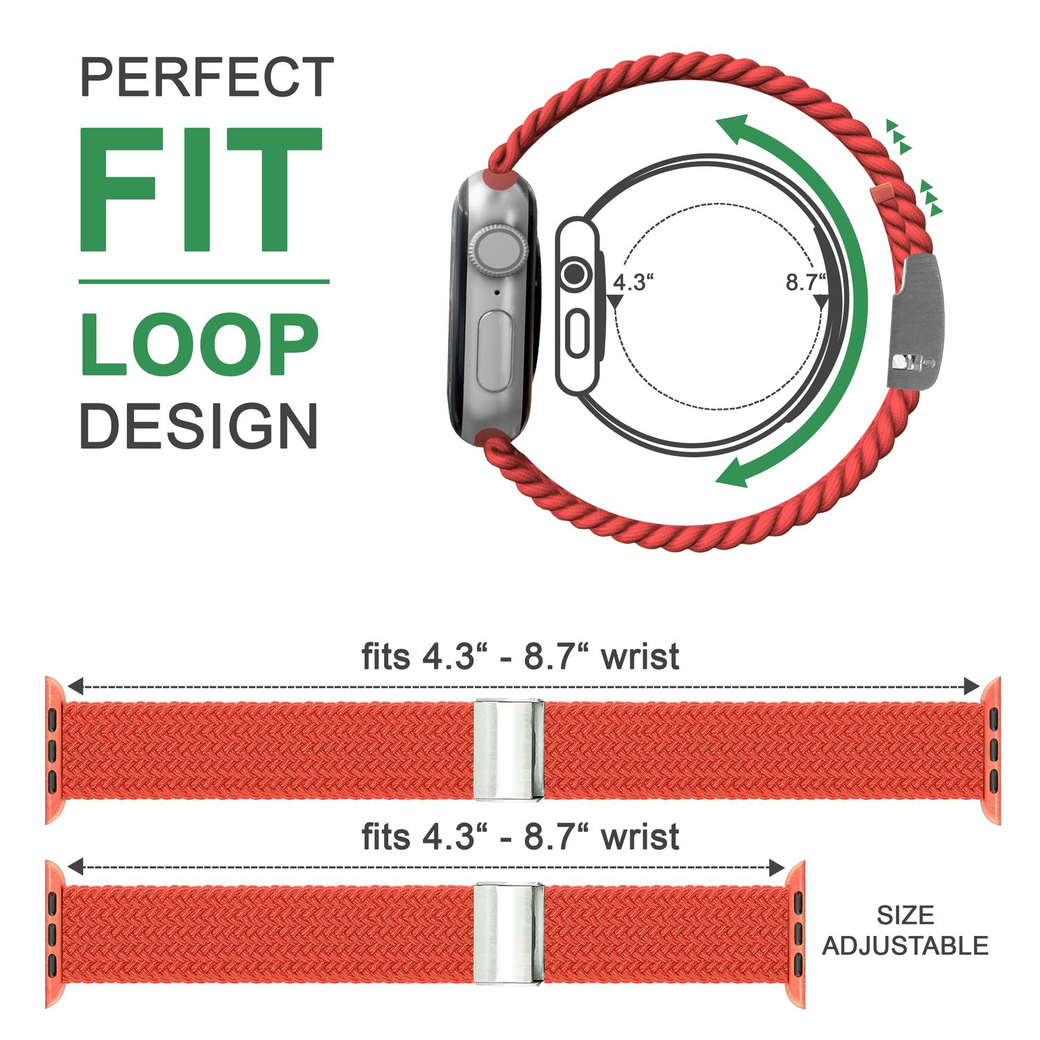 Armband für Apple Watch geflochten Nylon dunkelblau 38/40/41mm | NALIA Berlin