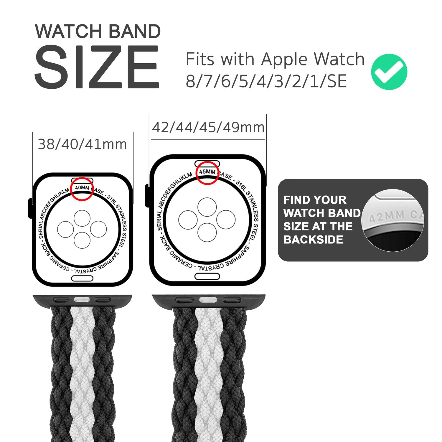 Armband für Apple Watch geflochten Nylon dunkelblau 38/40/41mm | NALIA Berlin