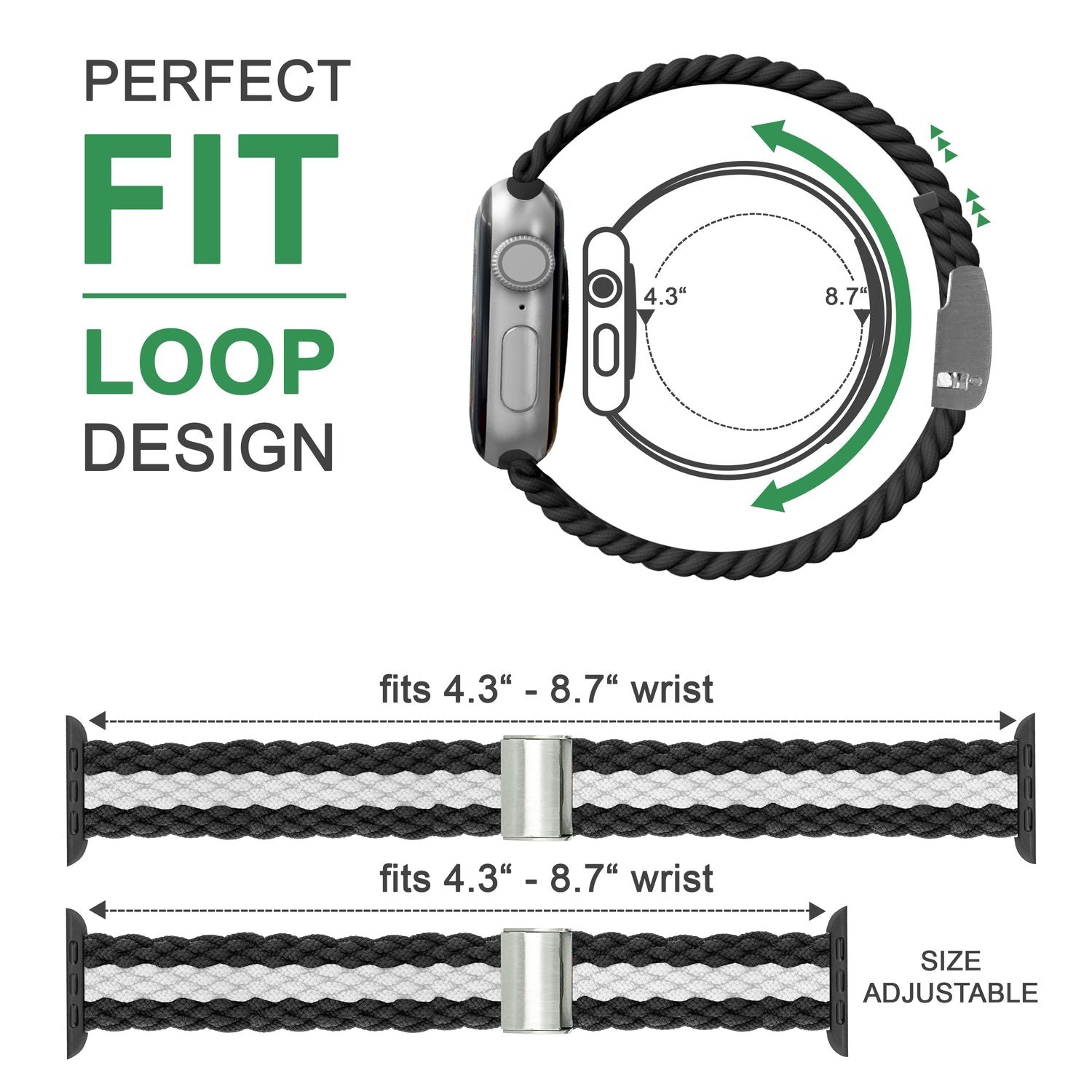 Armband für Apple Watch geflochten Nylon dunkelblau 38/40/41mm | NALIA Berlin