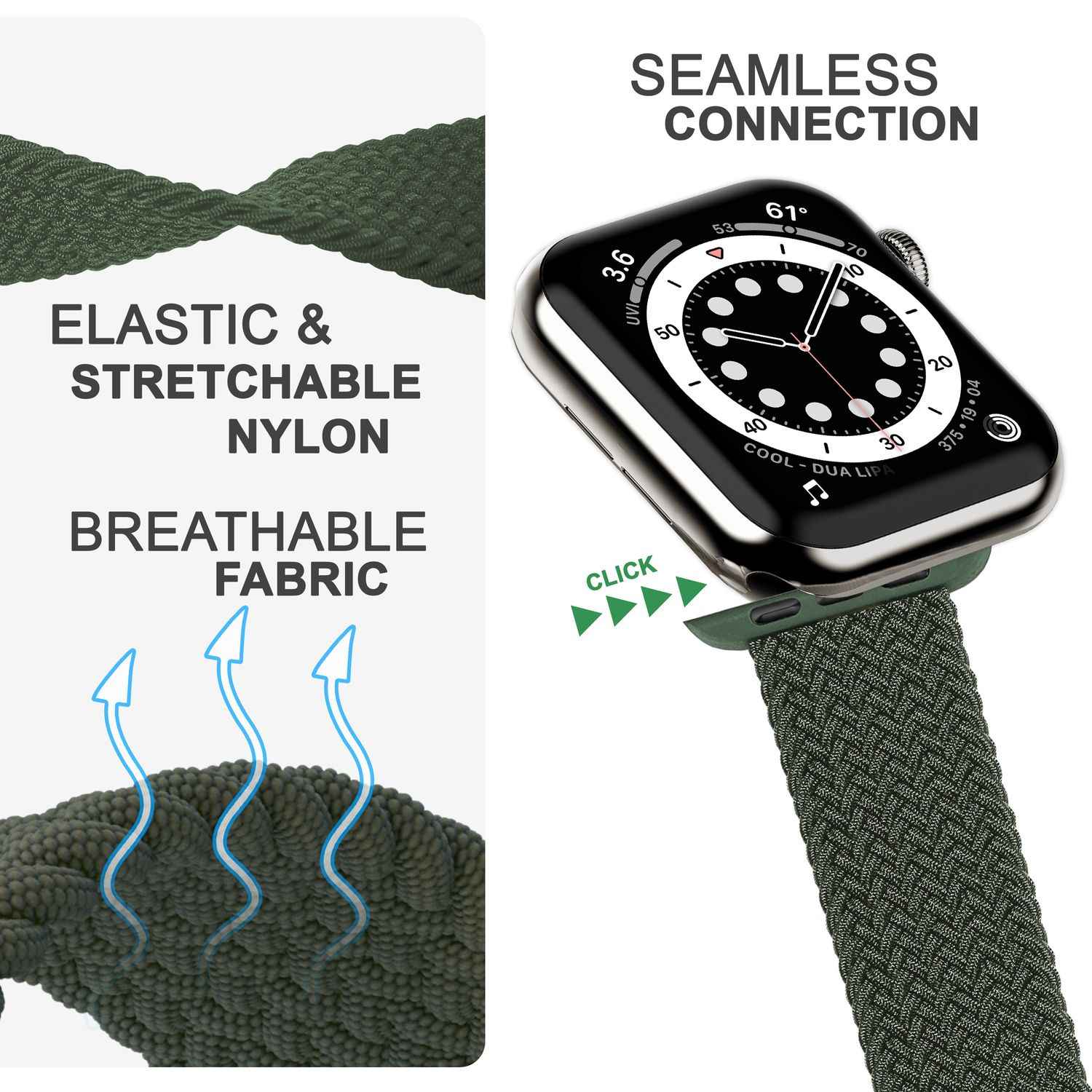 Armband für Apple Watch SE/8/7/6/5/4/3/2/1, 38/40/41mm Geflochten