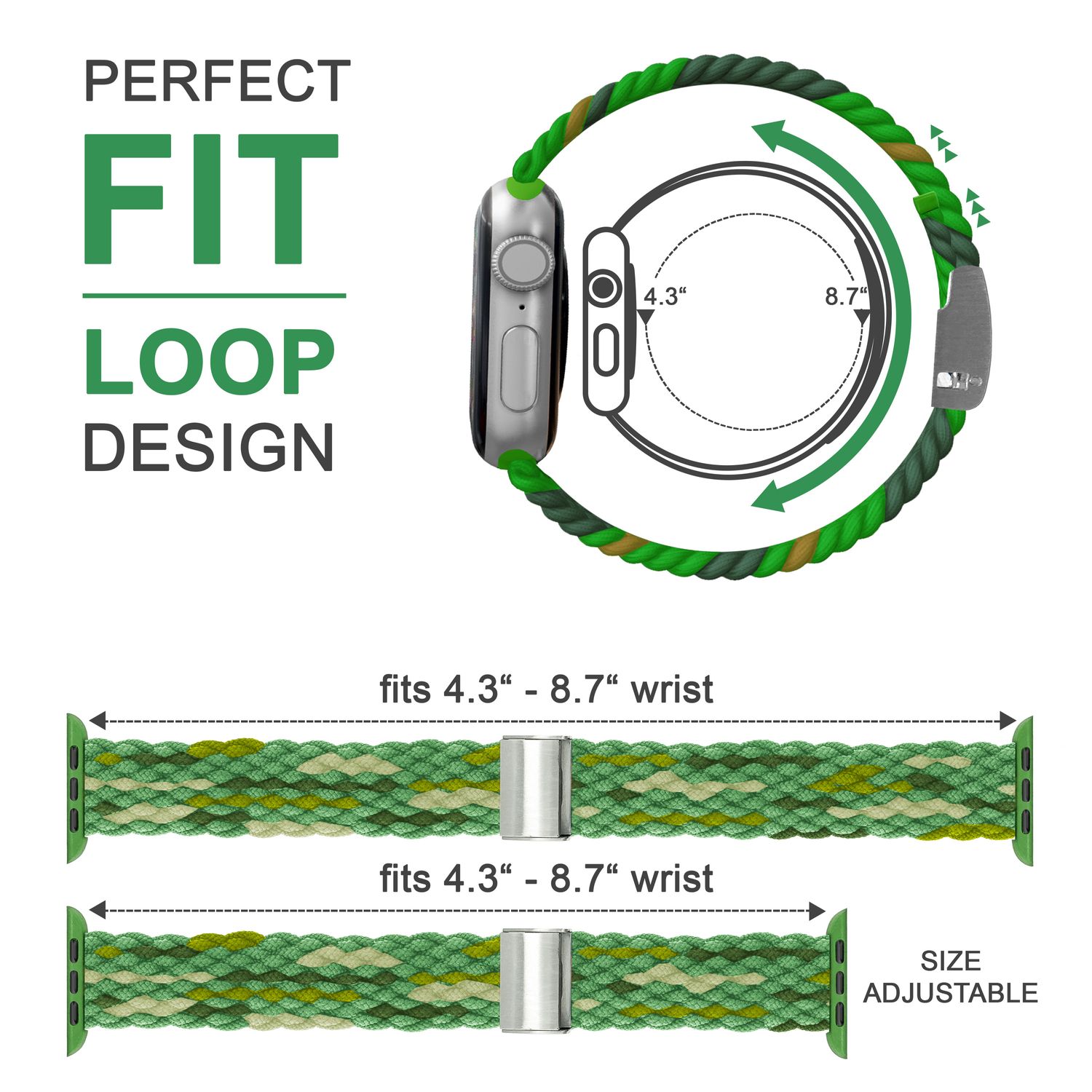 Armband für Apple Watch geflochten Nylon dunkelblau 38/40/41mm | NALIA Berlin