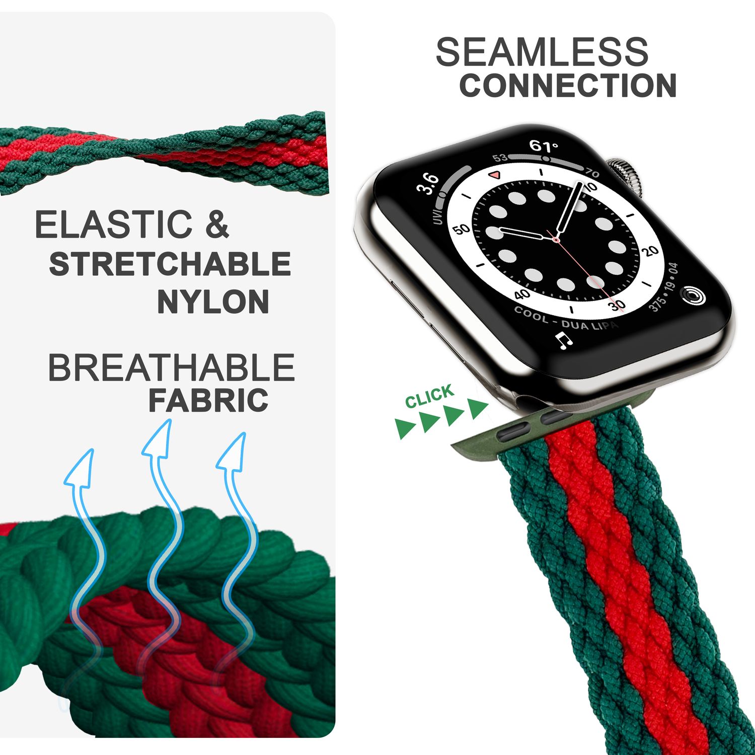 Armband für Apple Watch geflochten Nylon dunkelblau 38/40/41mm | NALIA Berlin