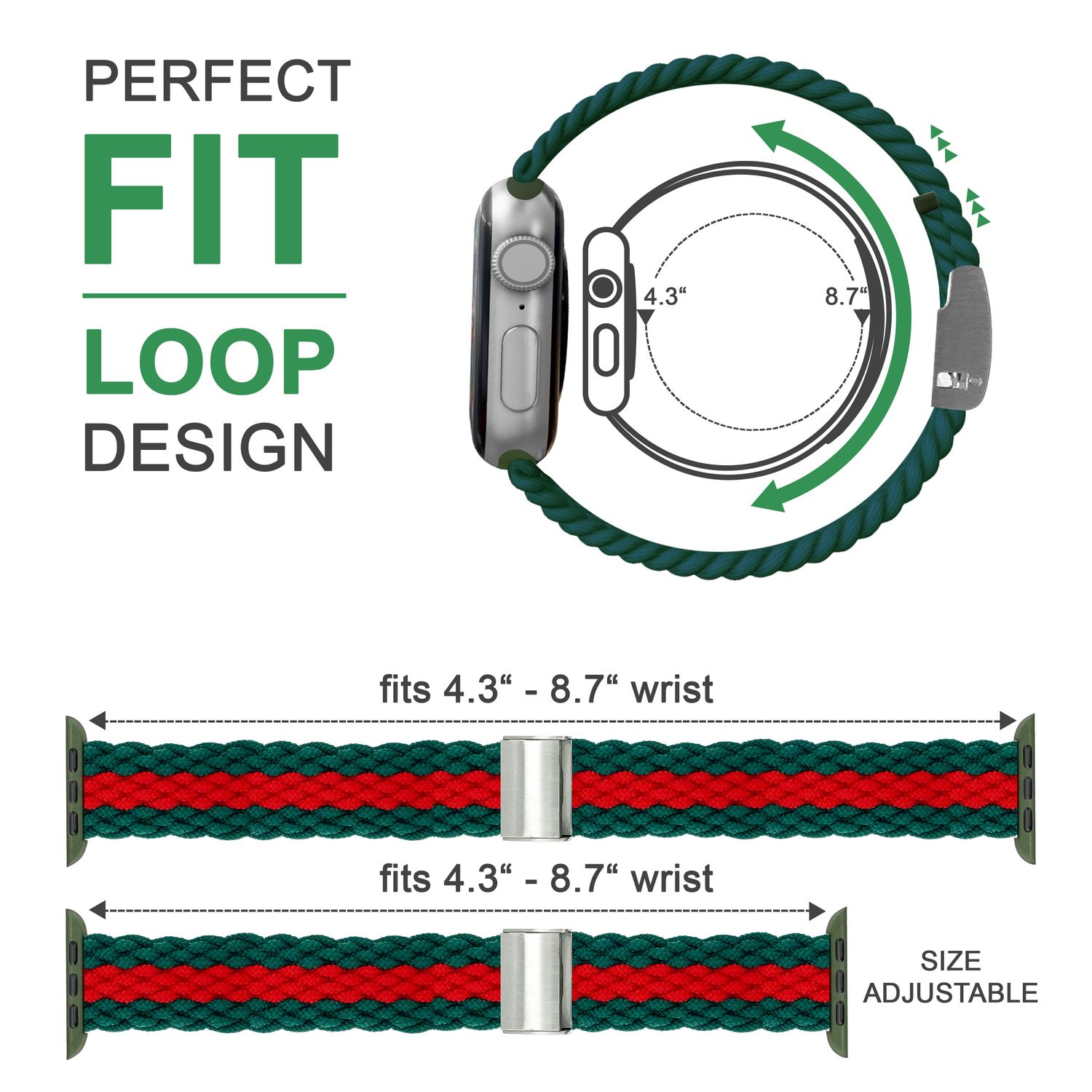 Armband für Apple Watch geflochten Nylon dunkelblau 38/40/41mm | NALIA Berlin