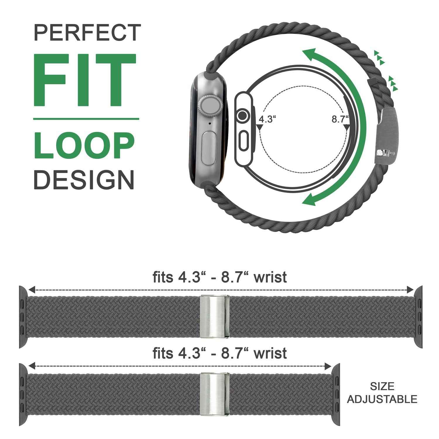 Armband für Apple Watch SE/8/7/6/5/4/3/2/1, 38/40/41mm Geflochten